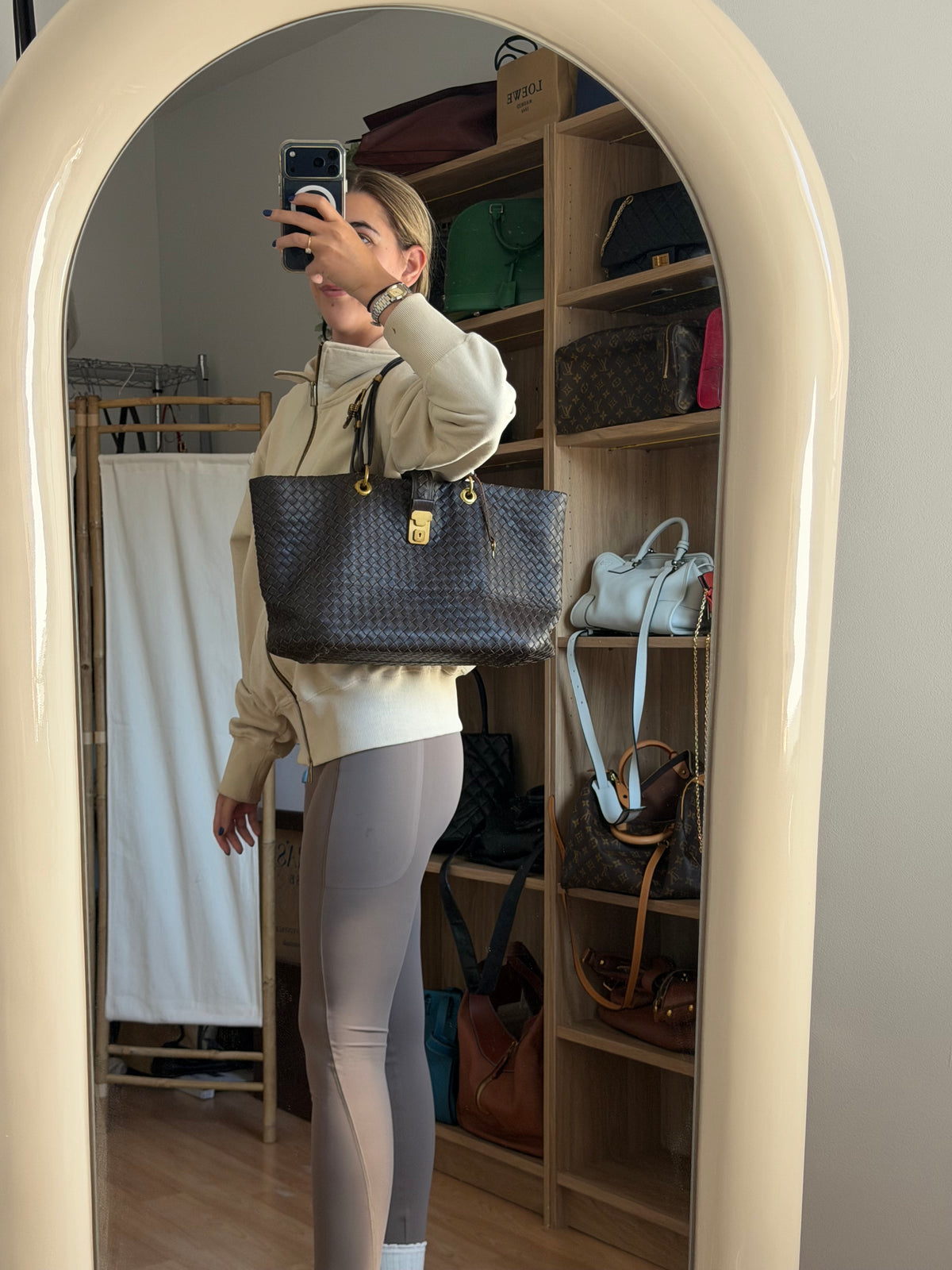 Bottega Veneta Capri Tote Grande Nappa Intrecciato Marrón