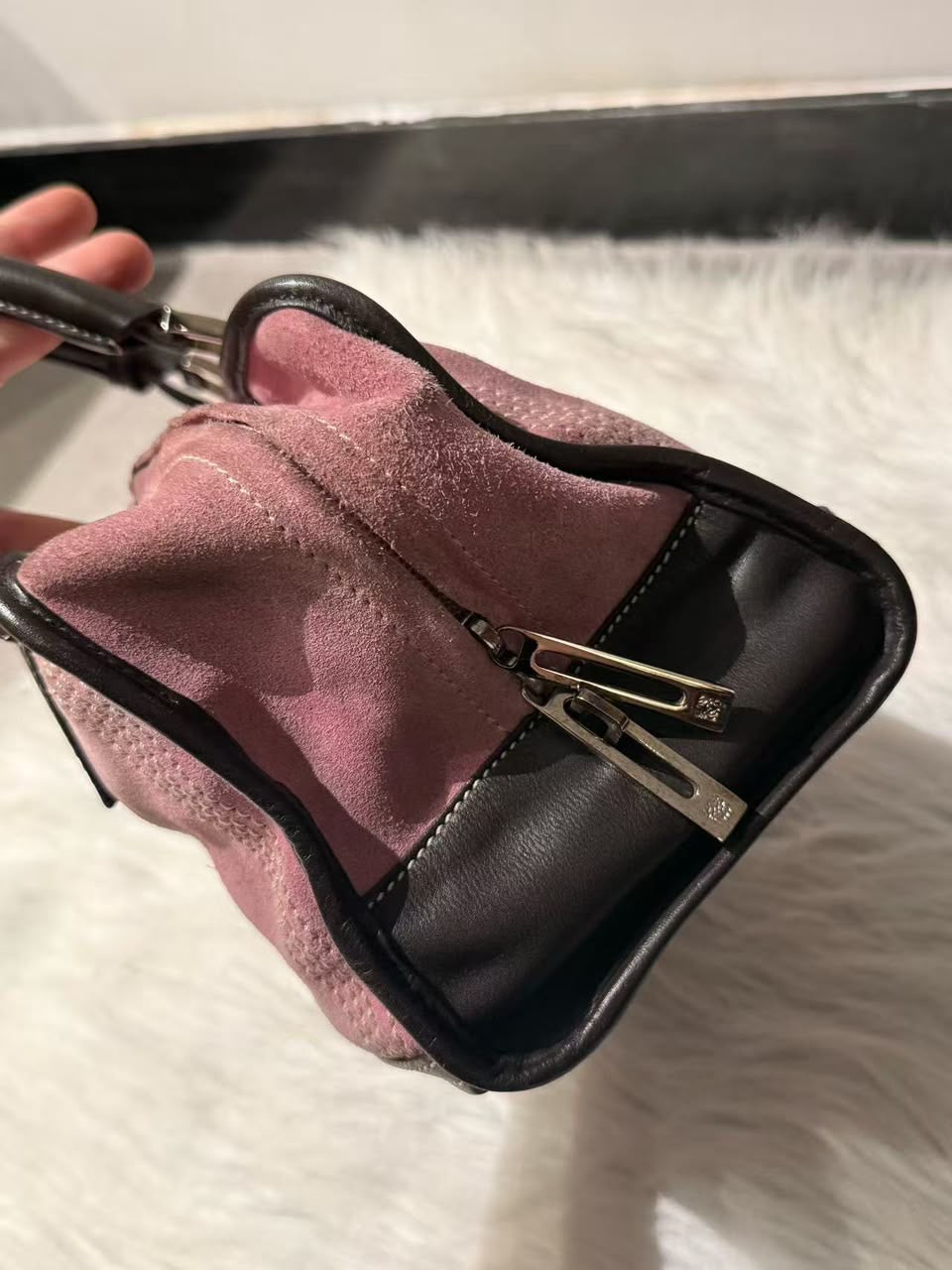 Loewe Amazona 28 Edición Especial Ante Rosa y Piel Marrón