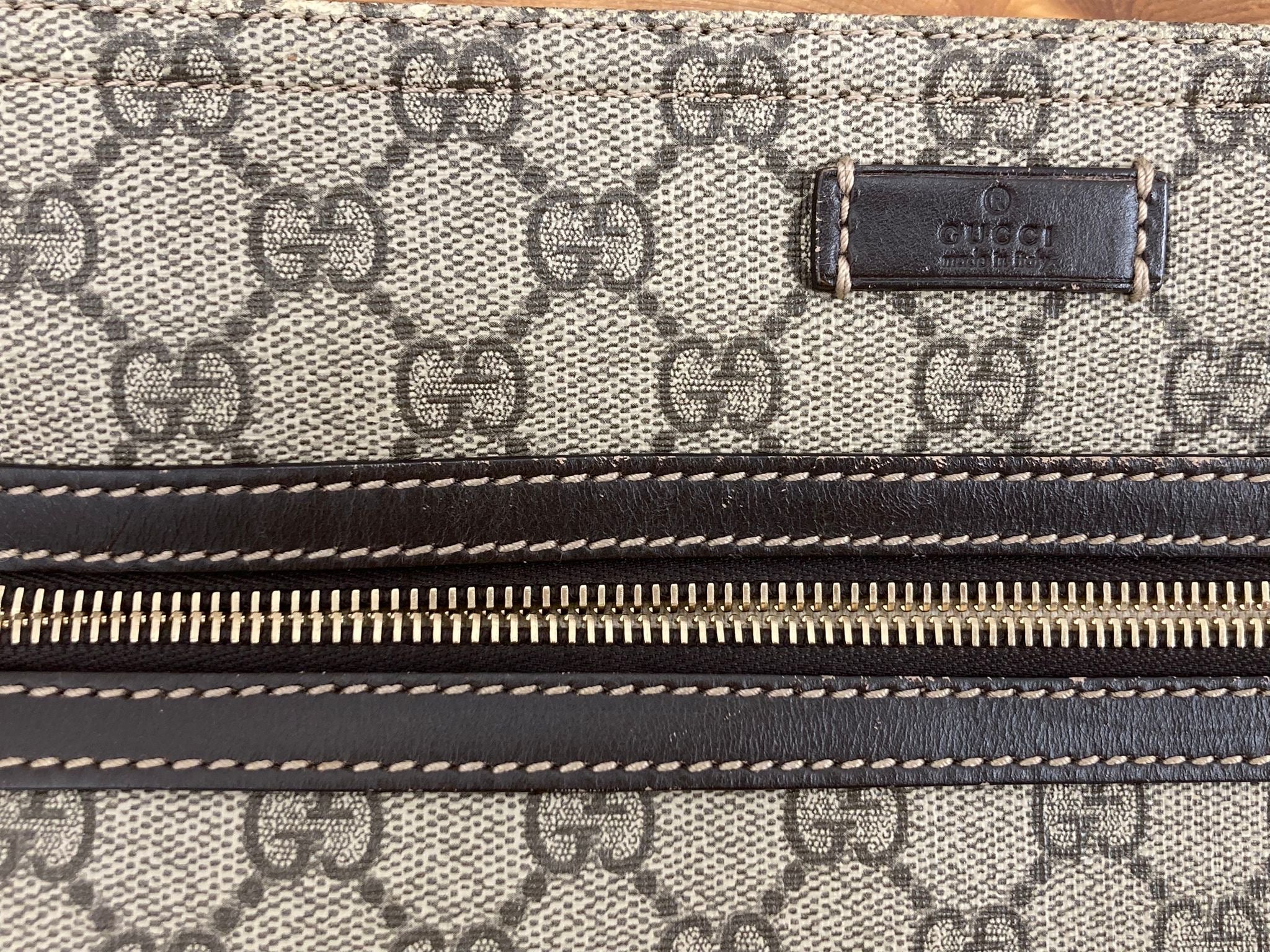 Gucci bandolera canvas marrón