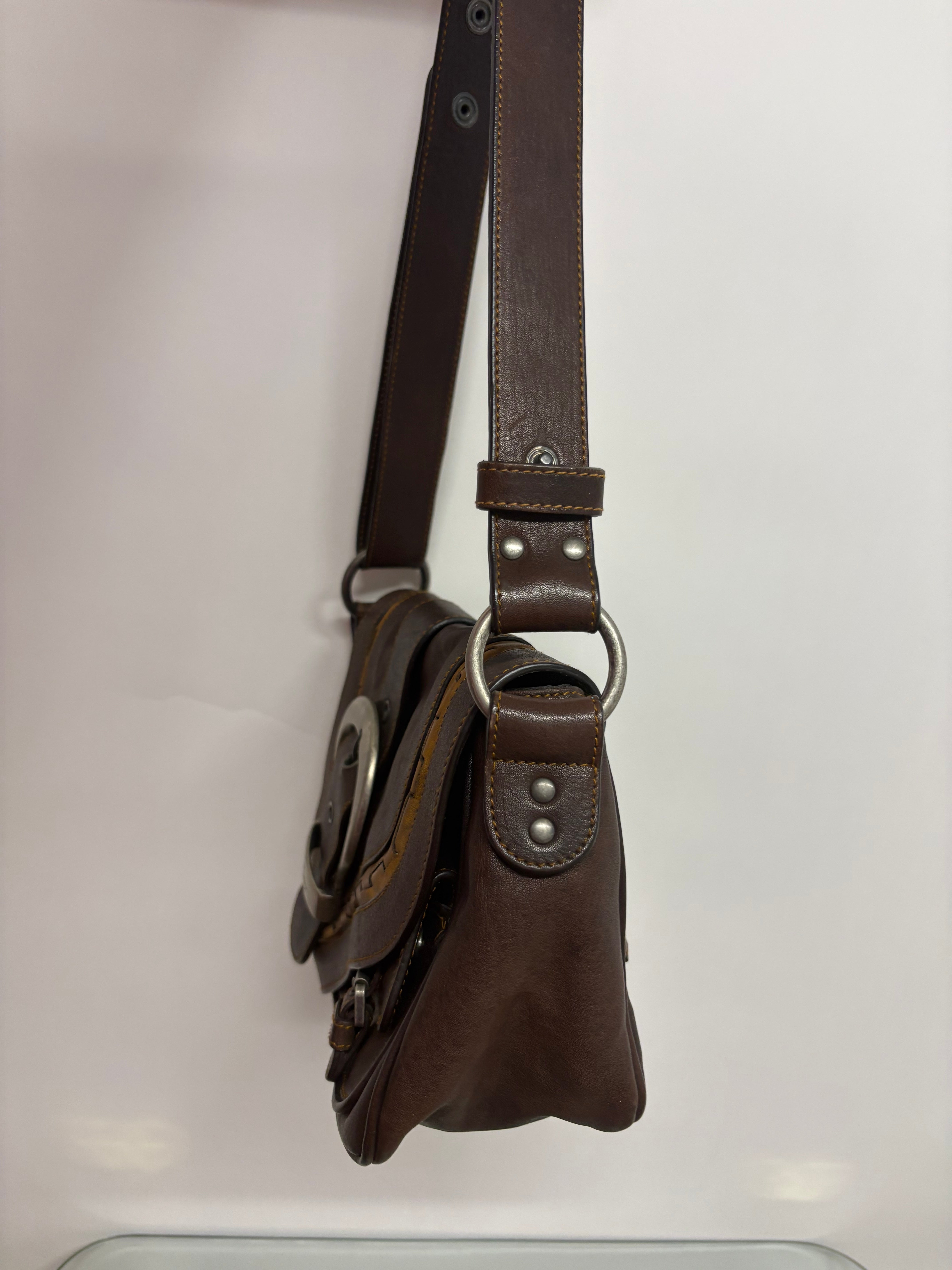 Christian Dior Gaucho Shoulder Bag Chocolate – Piel Marrón