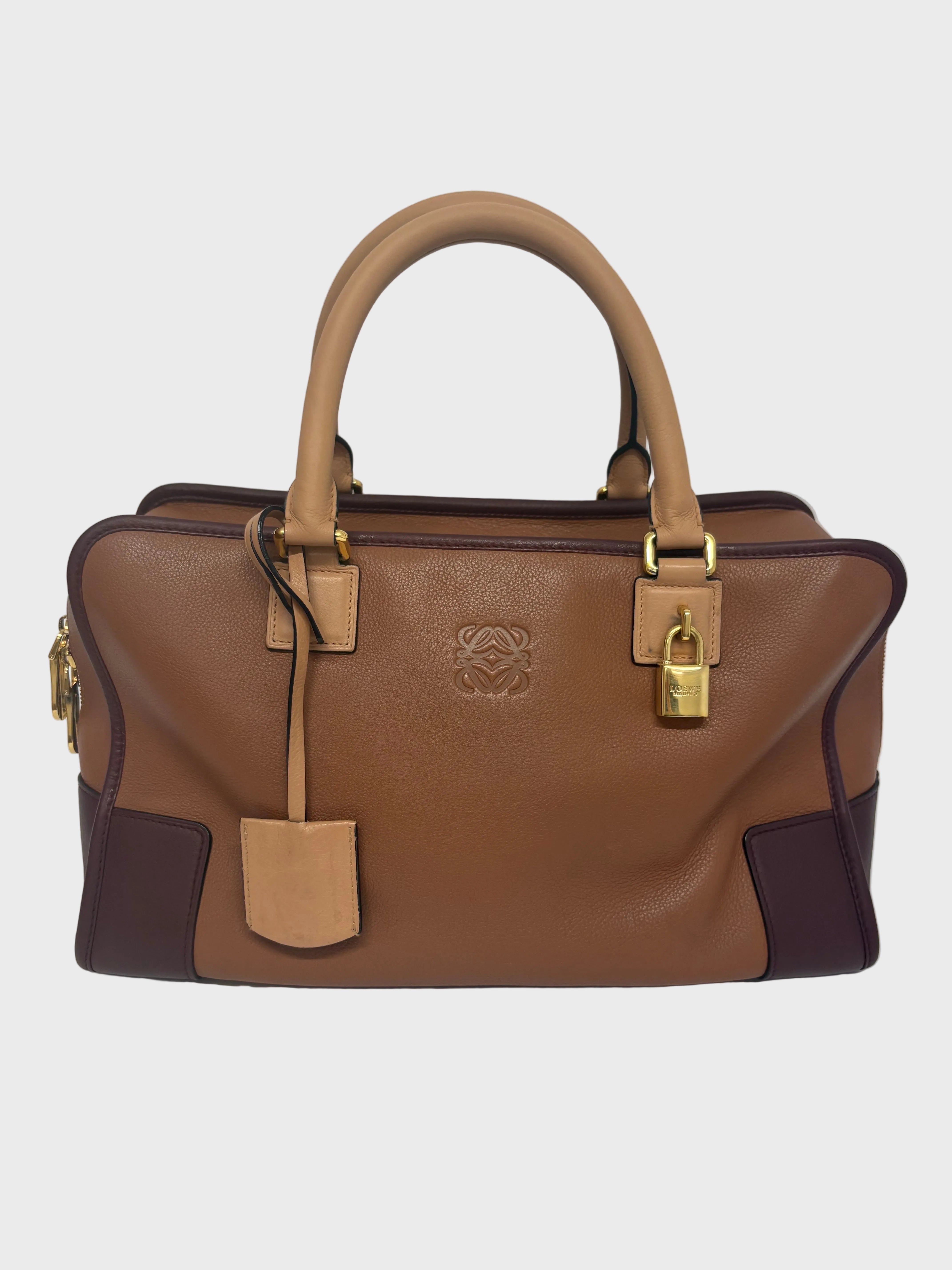 Loewe Amazona 35  Tricolor Marrón, Burdeos y Beige
