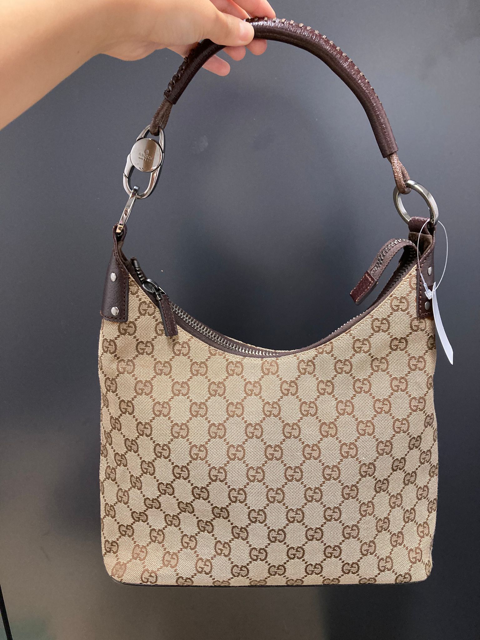 Gucci hobo GG canvas marrón vintage