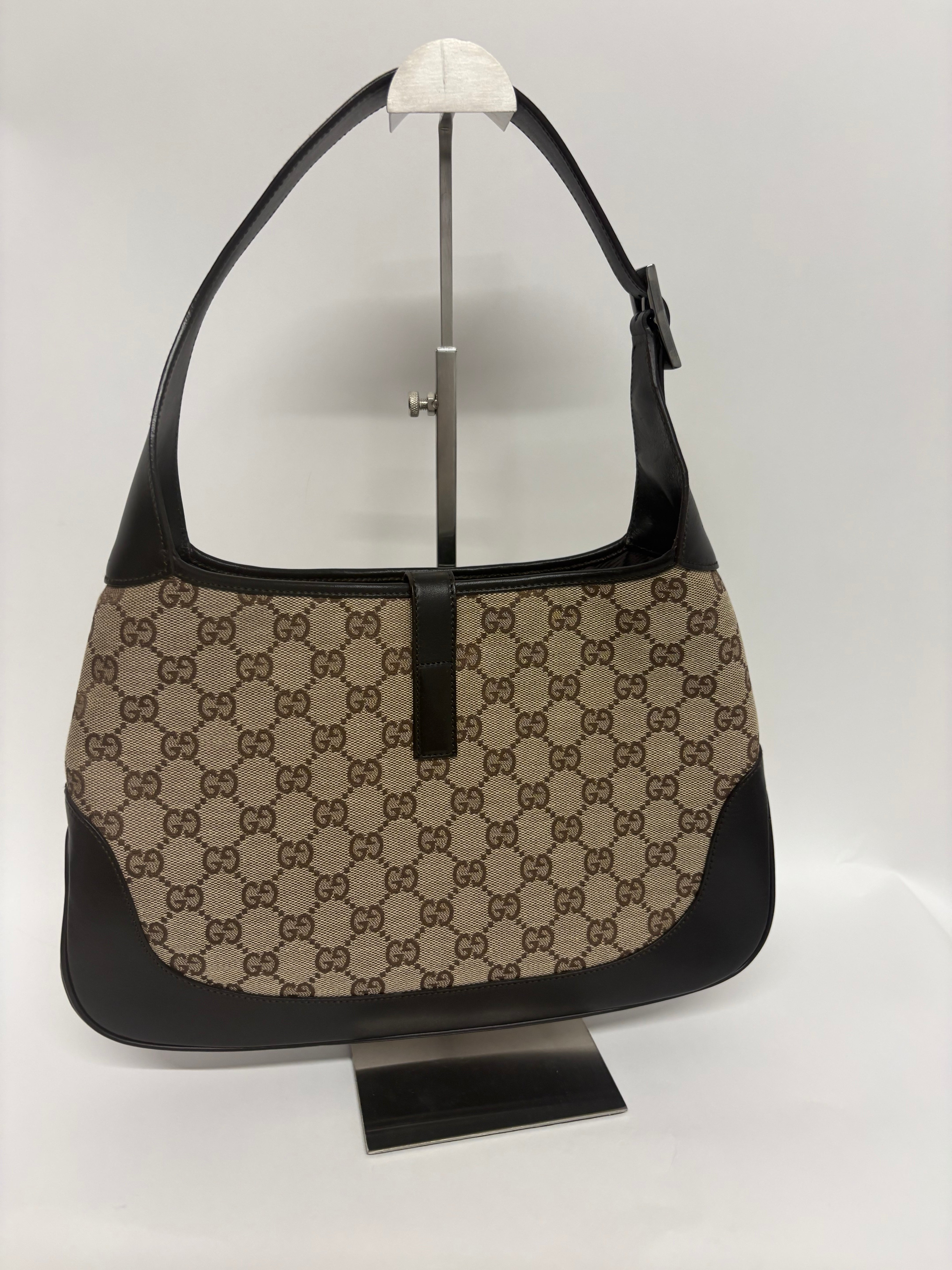 Gucci Jackie GG Canvas clasico mediano Marron Verde/Rojo