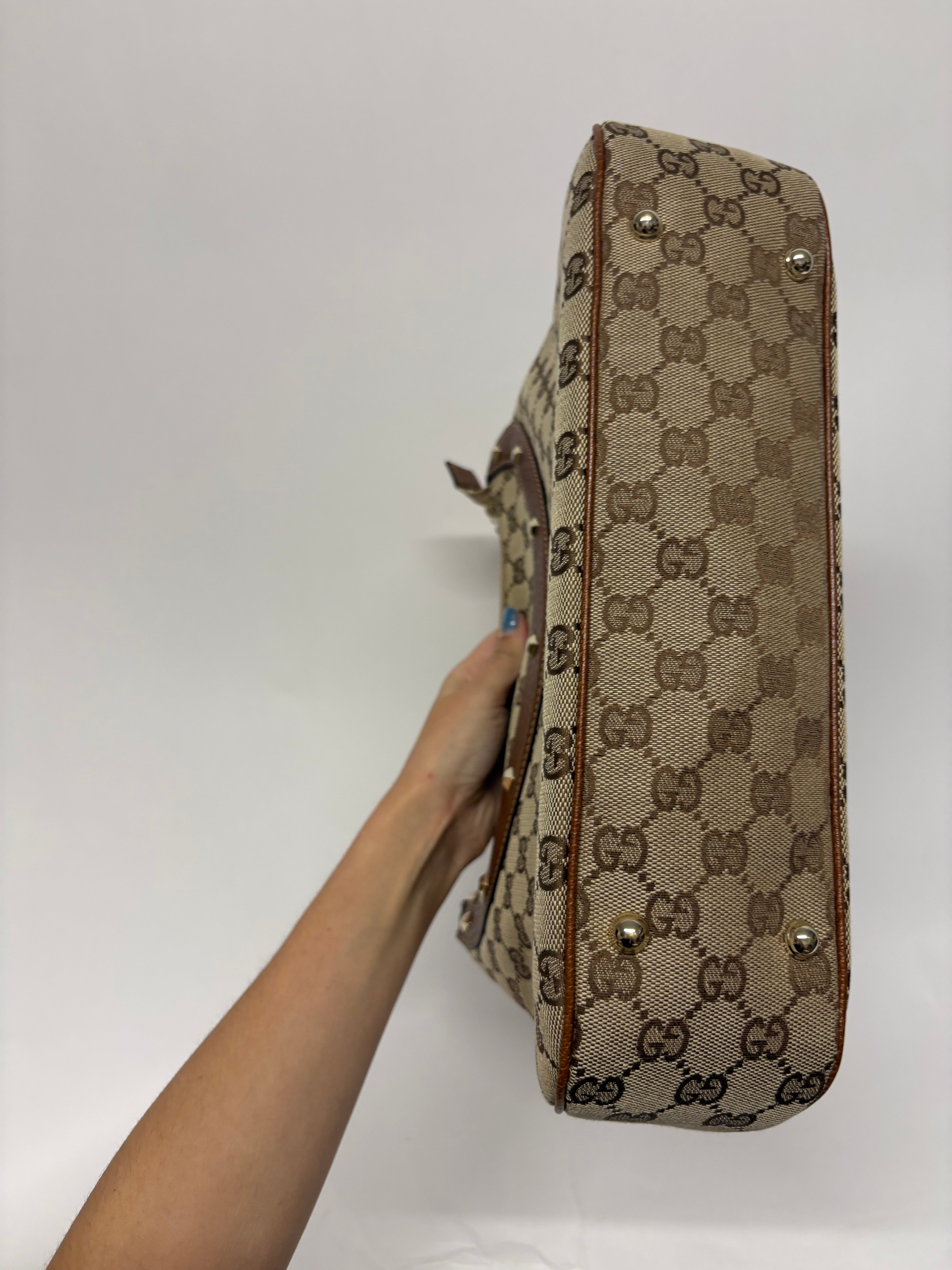 Gucci Bamboo GG Canvas vintage en color marrón