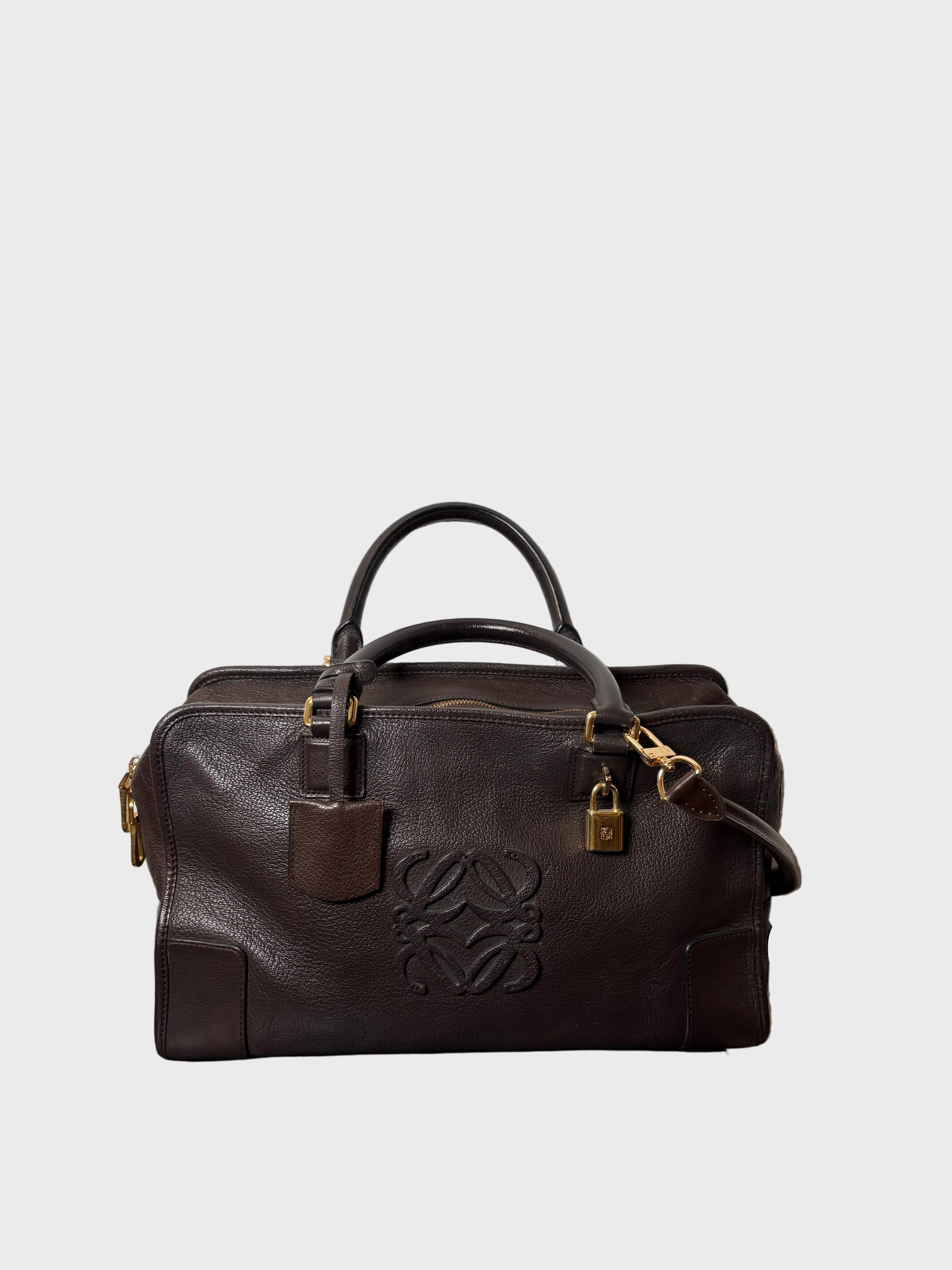 Loewe Amazona 35 Marrón chocolate con bandolera extra