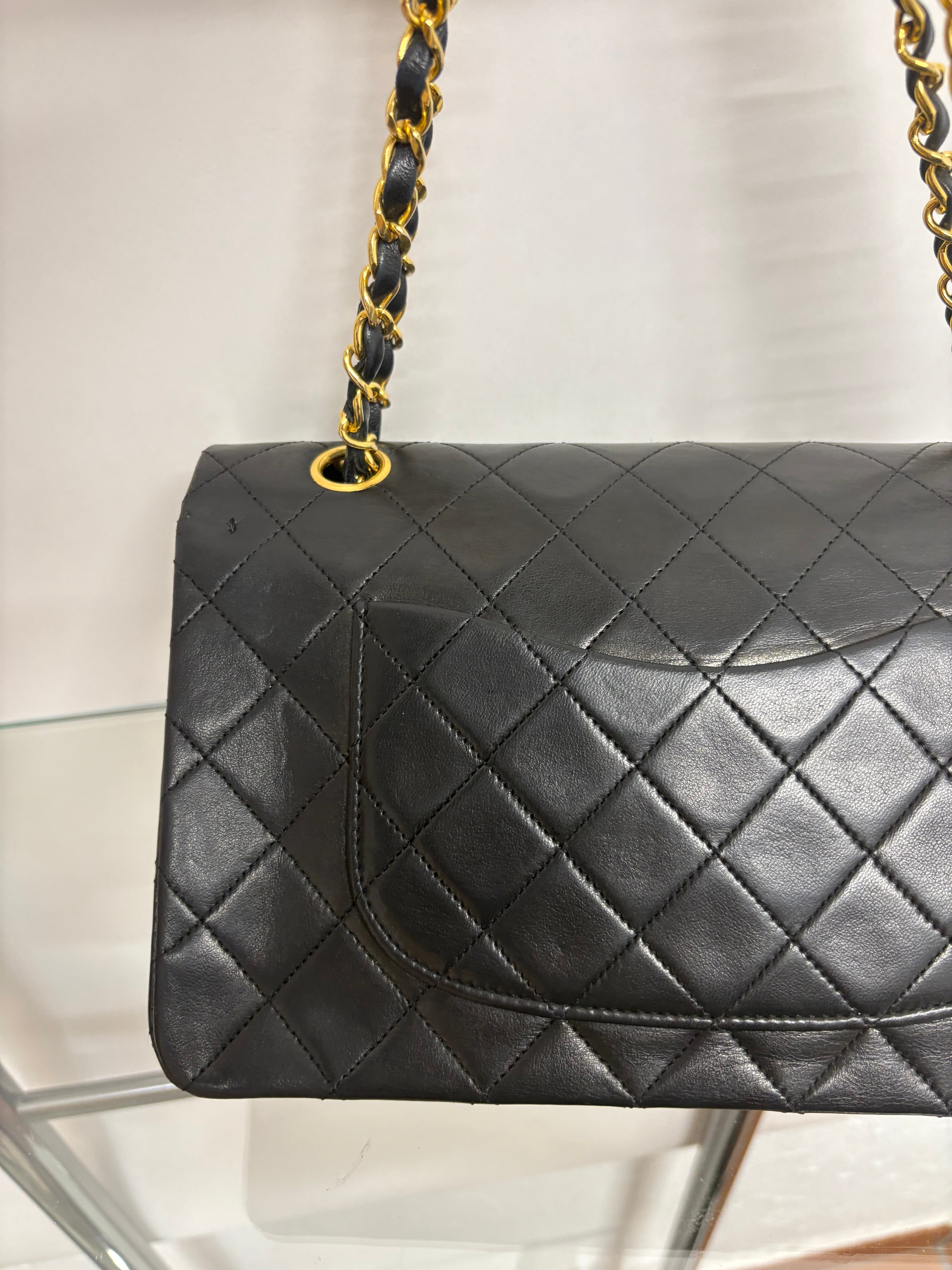 Chanel timeless 25 doble flap Matelassé Lambskin Negro · Serie 1