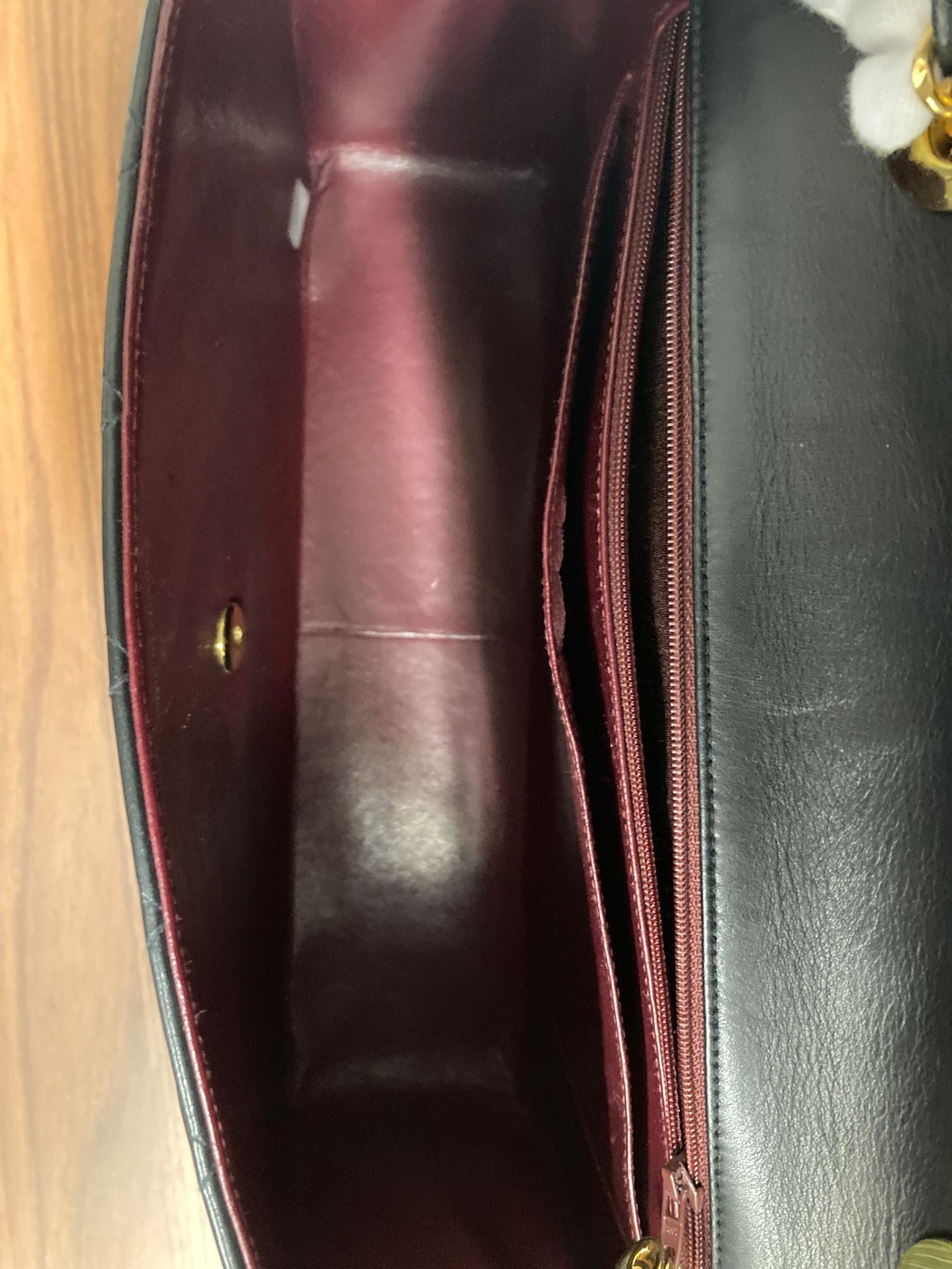 Chanel Jumbo vintage negro en piel de cordero 34 cm