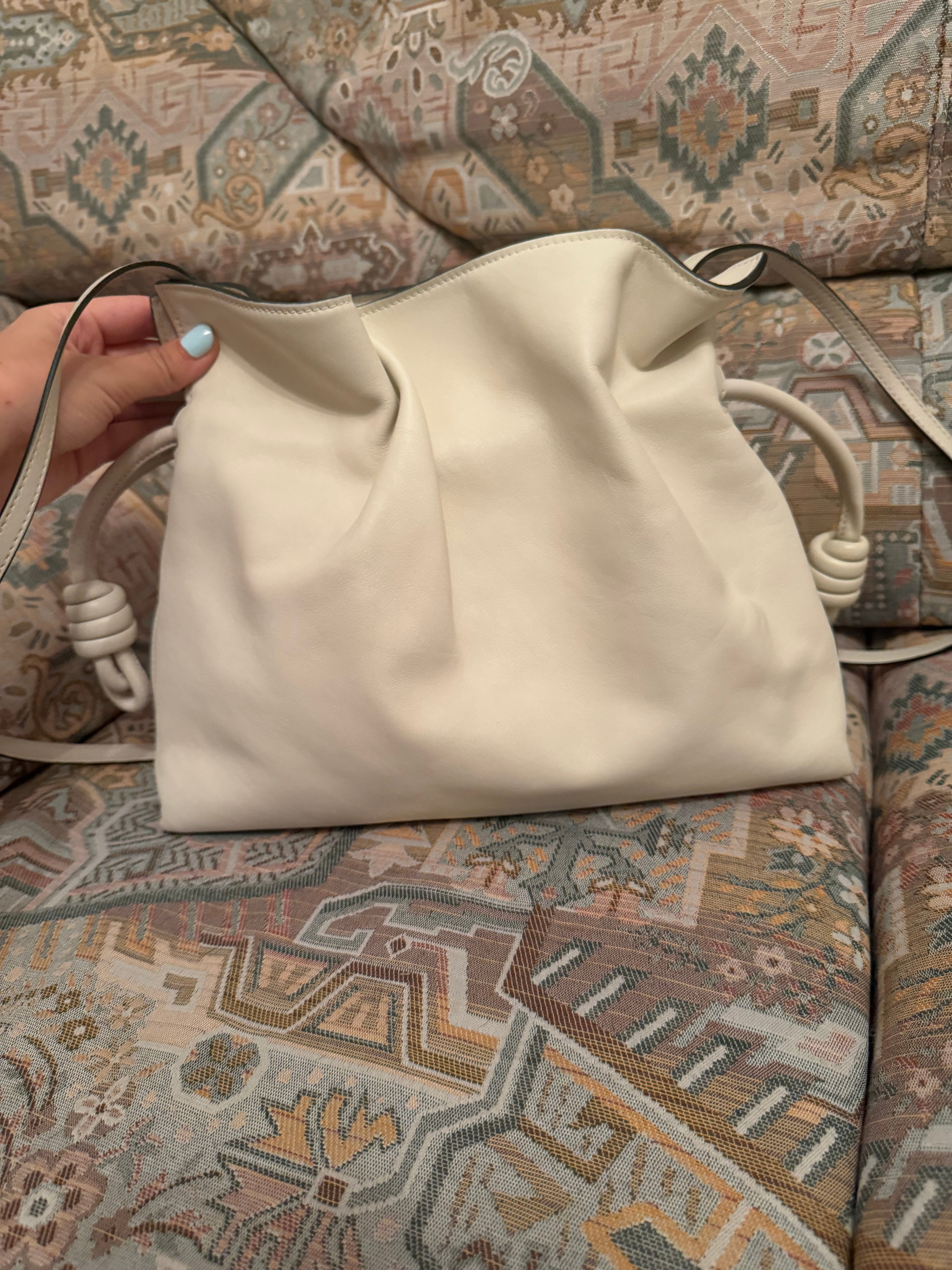 Loewe Flamenco Mediano Piel Blanco Roto