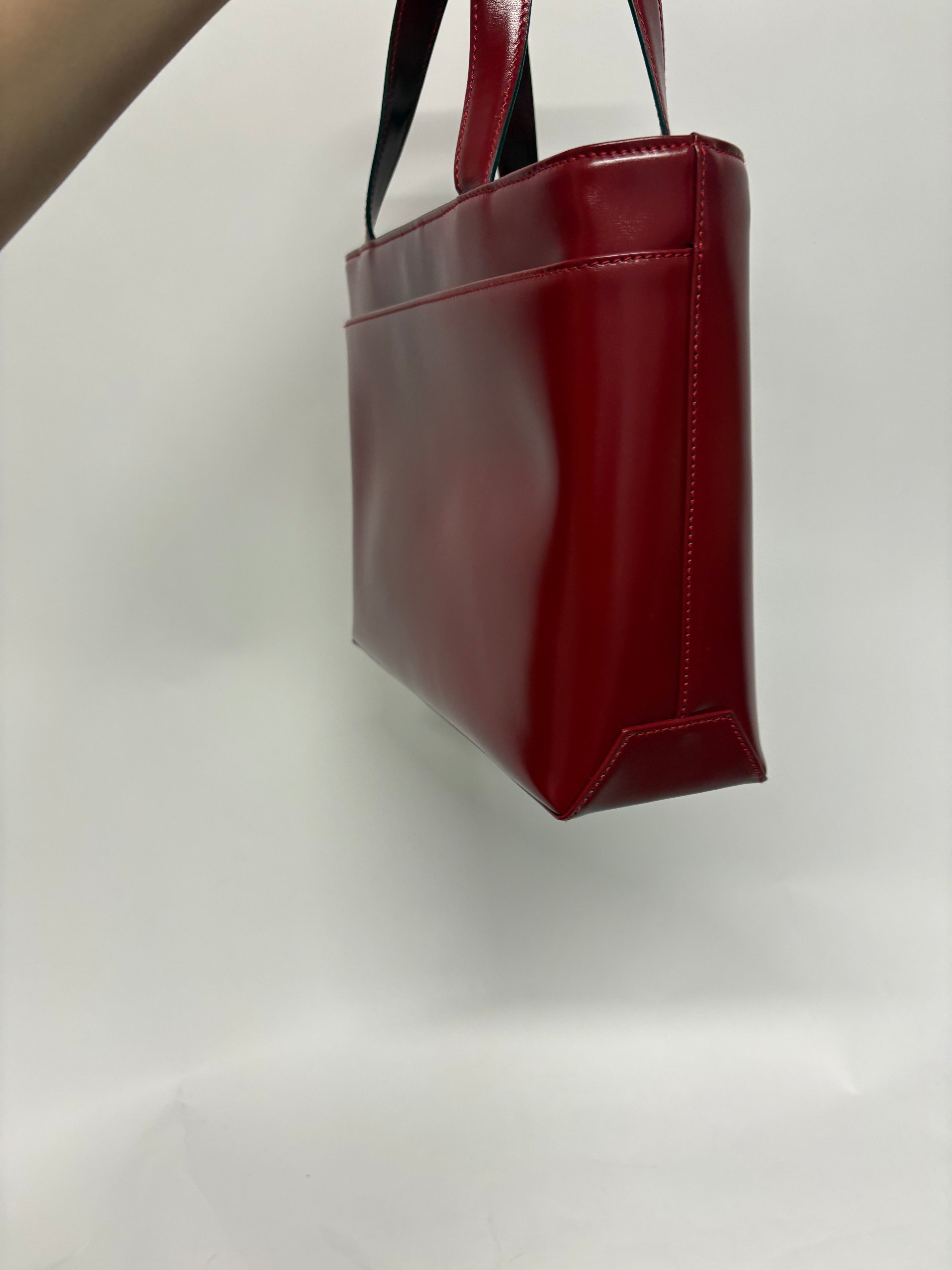 Loewe vintage estructurado cuadrado mini en piel cepillada roja