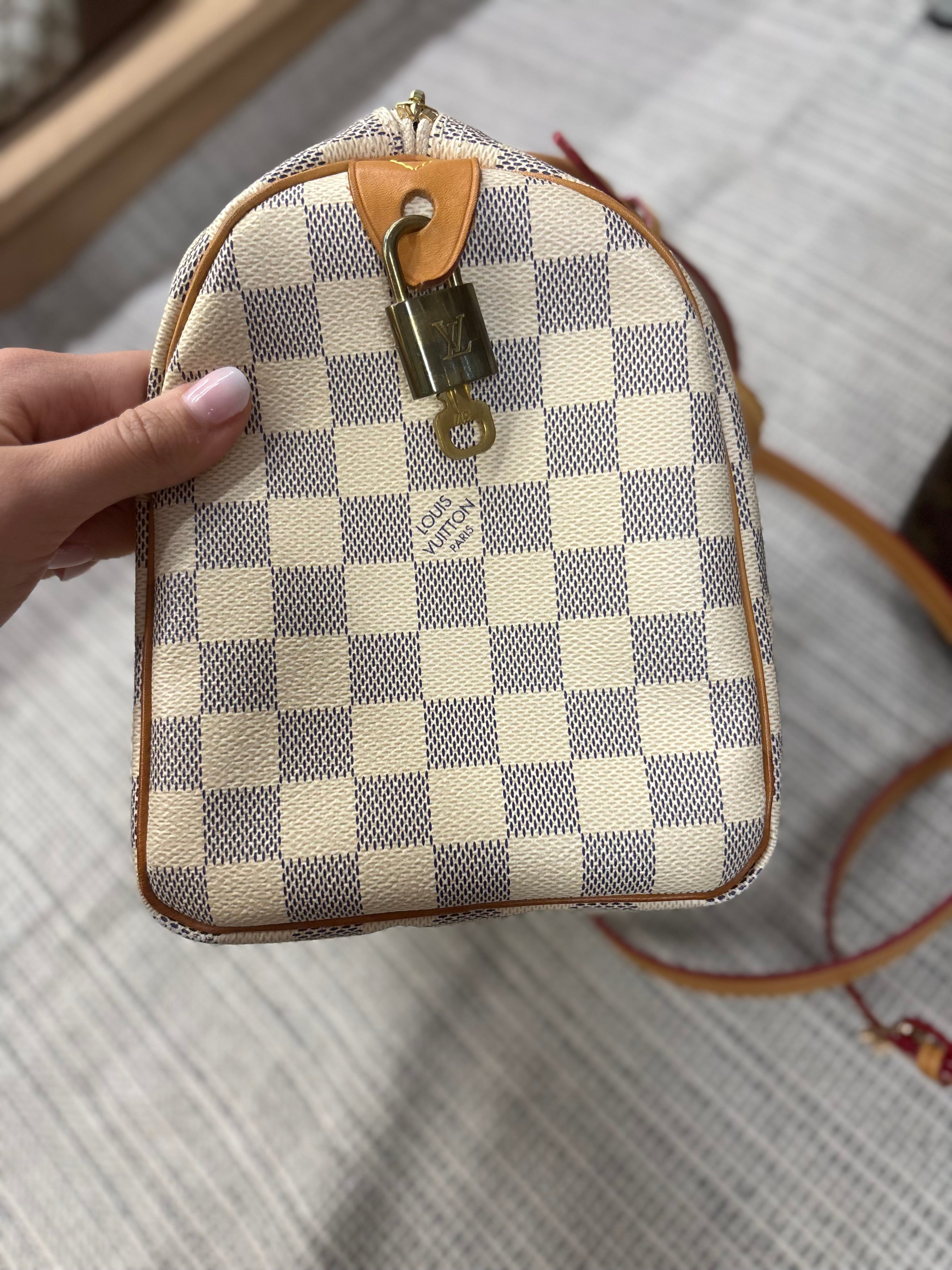 Louis Vuitton Speedy 25 Damier Azur con bandolera extra
