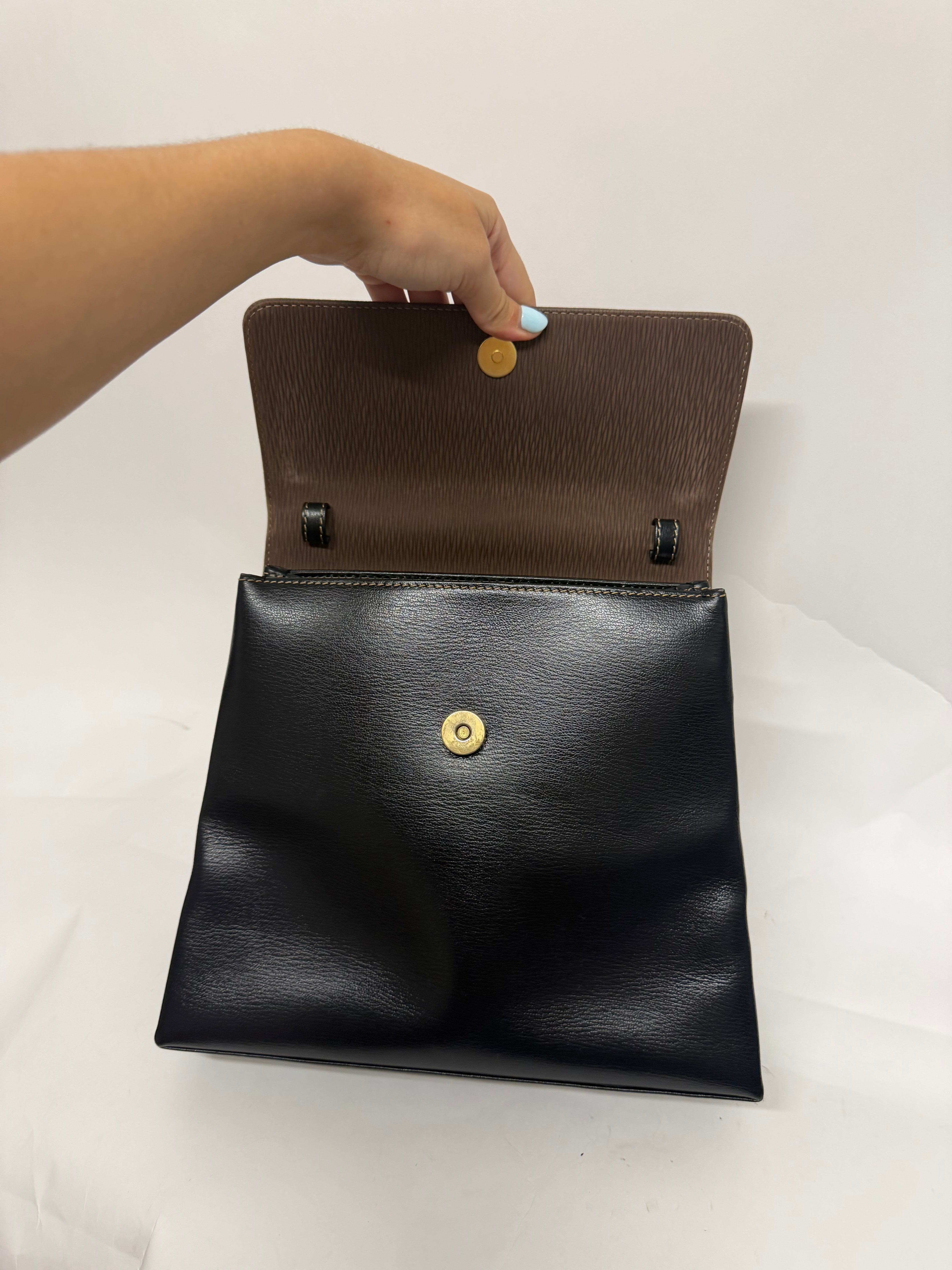 Loewe Velázquez Twist Satchel Piel Negra