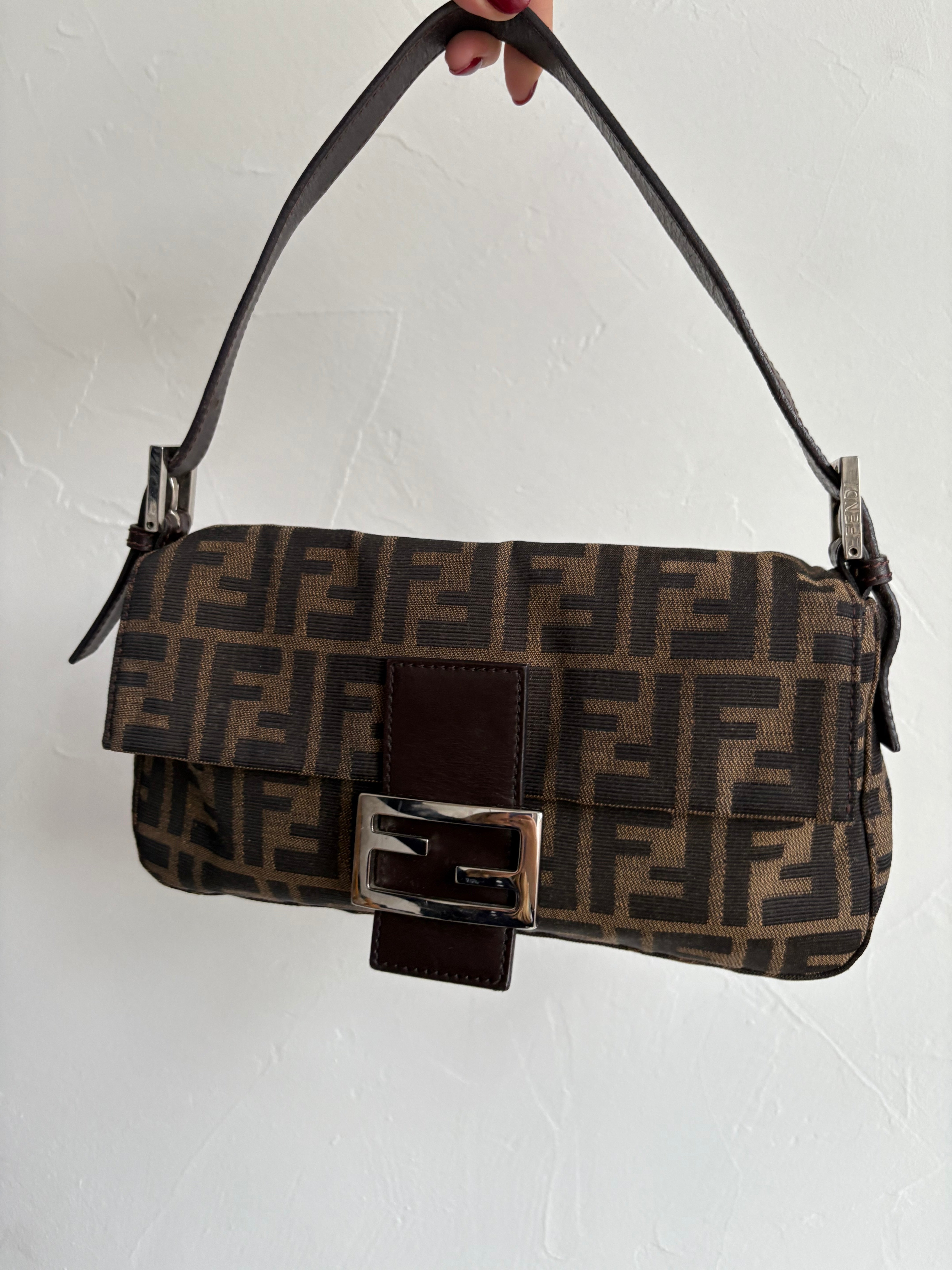 Fendi Baguette Zucca Marrón Vintage