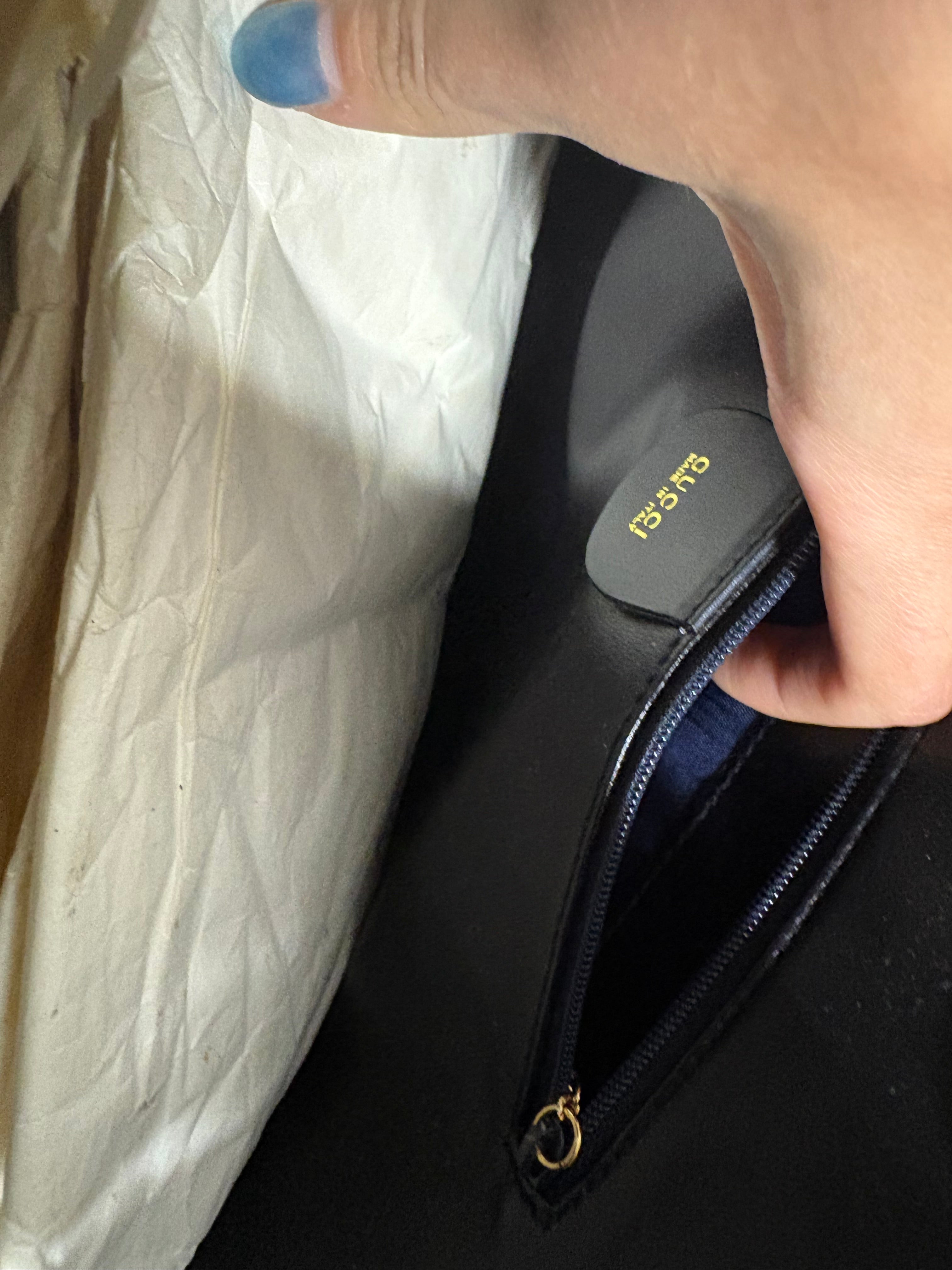 Gucci vintage bolso de mano piel cepillada negra