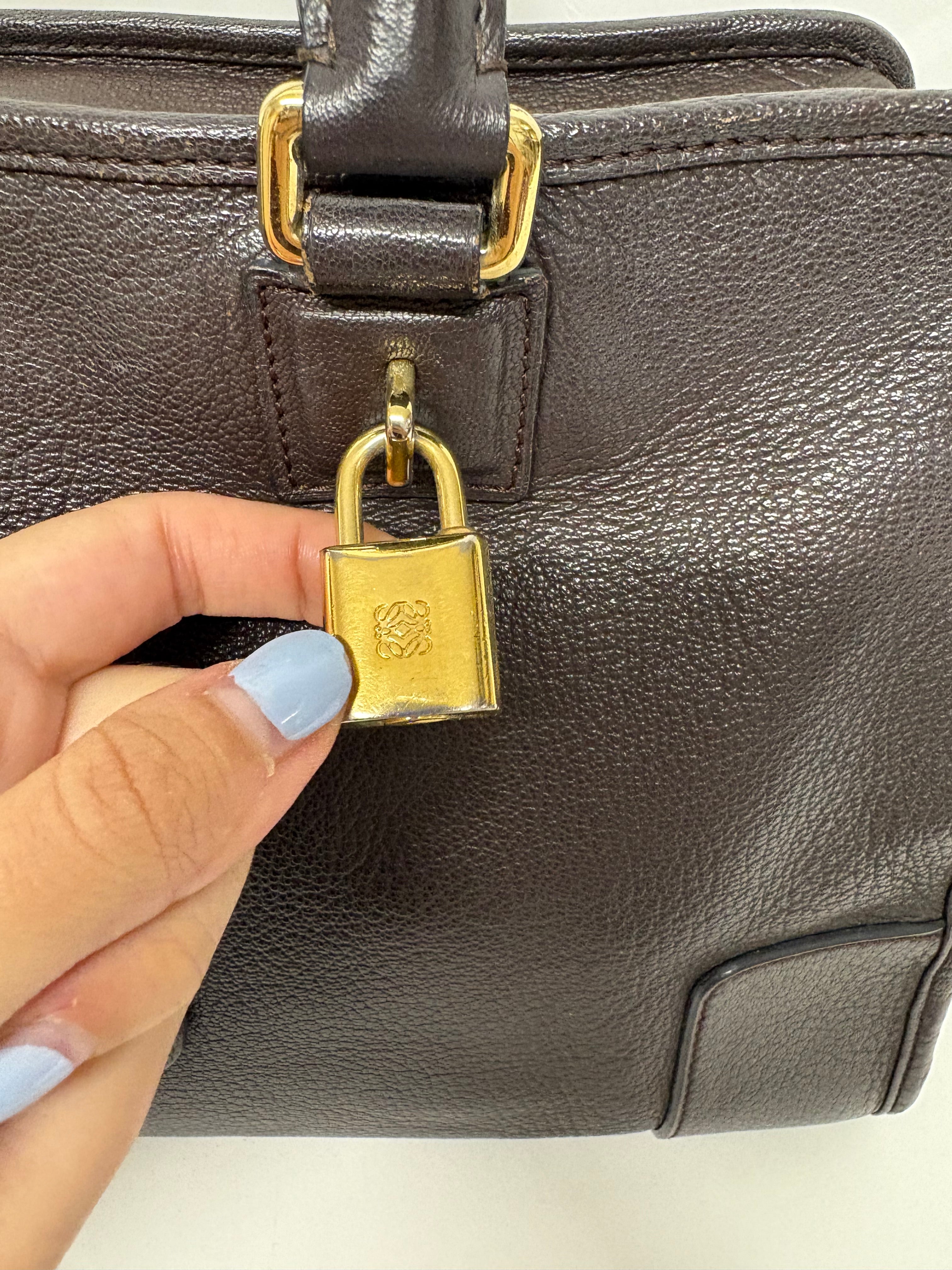 Loewe Amazona 35 Marrón chocolate con bandolera extra