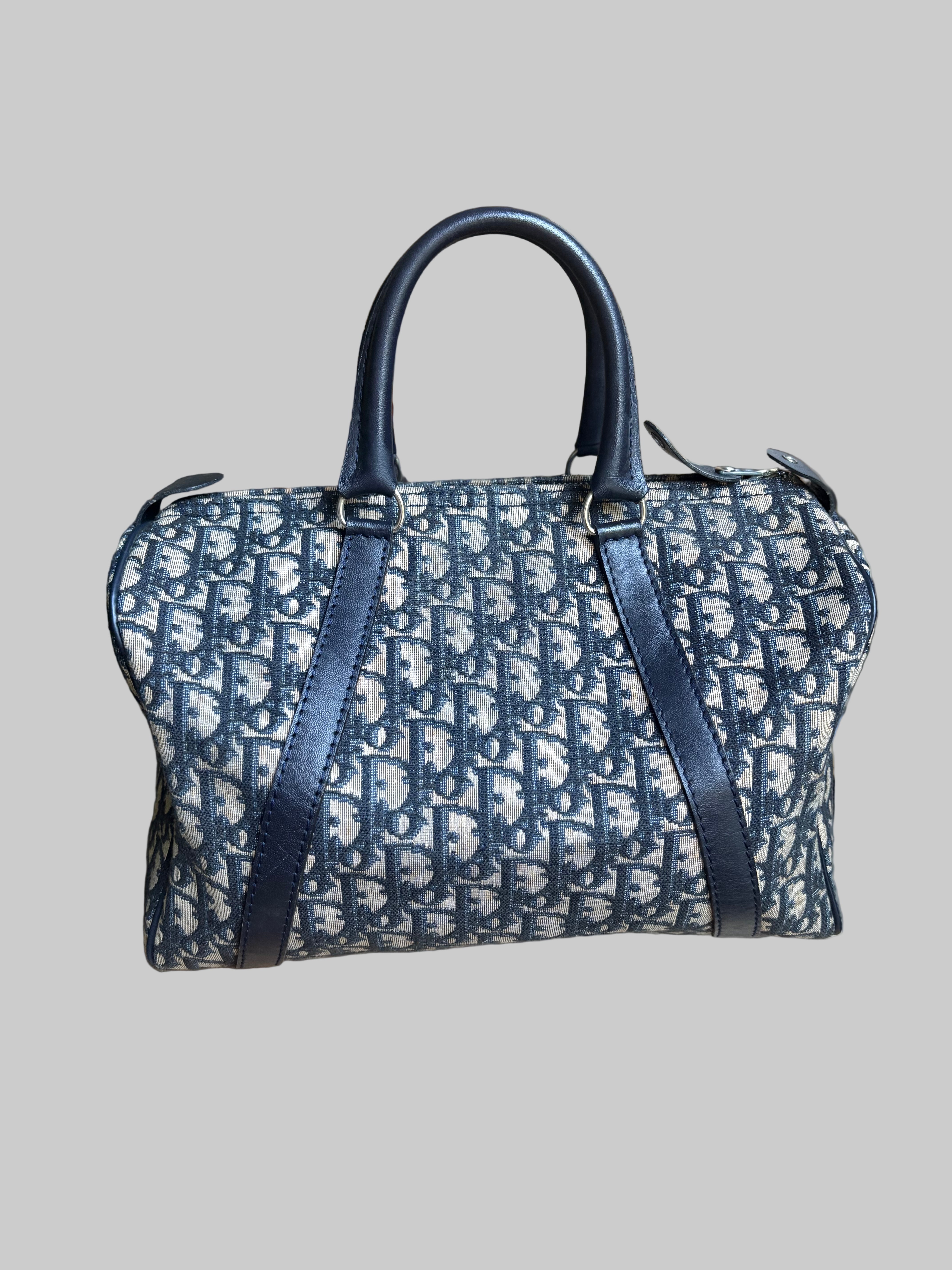 Bolso Dior Trotter Boston monograma Oblique azul marino – Talla 30