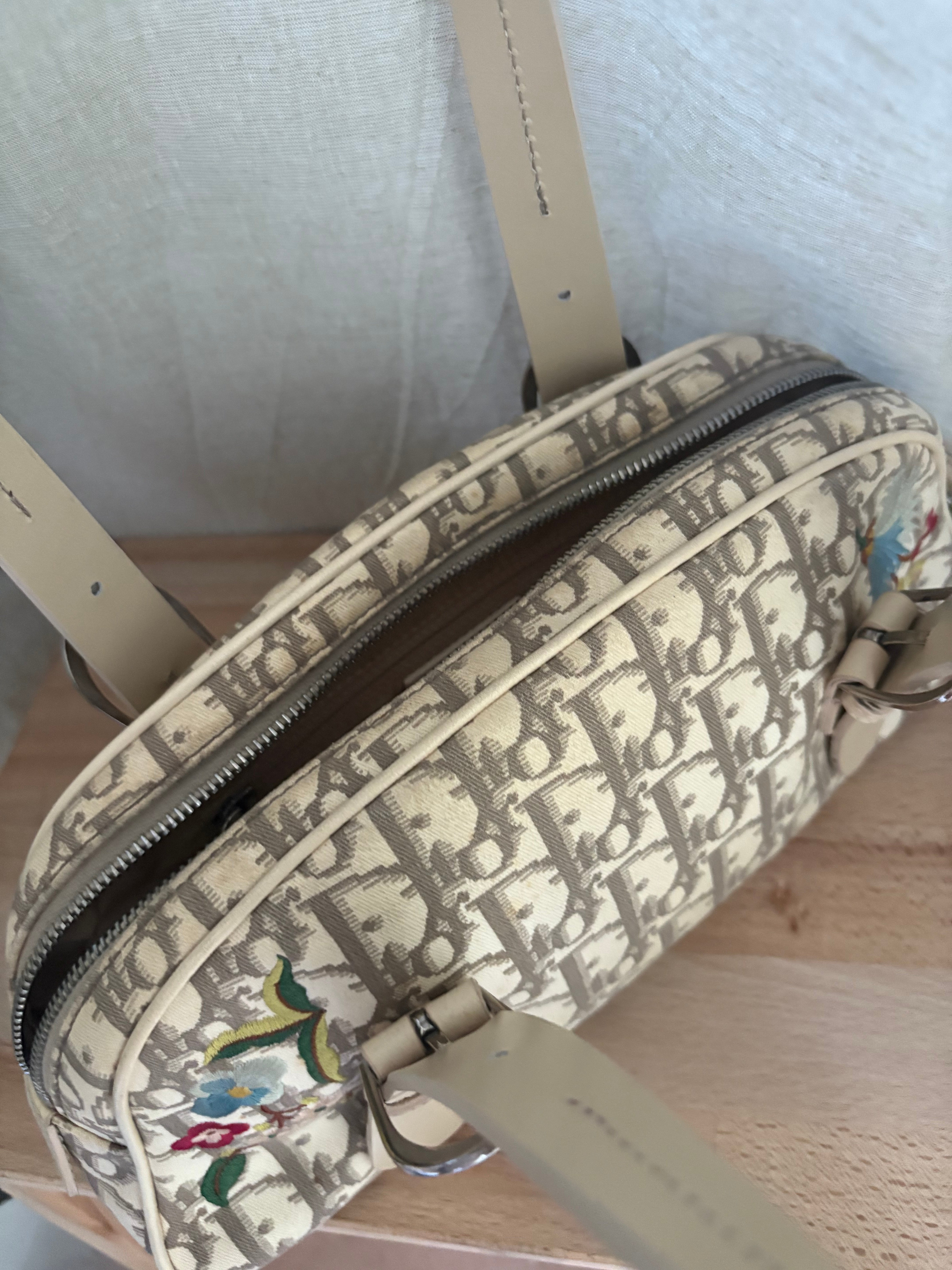 Bolso Dior Trotter Floral Canvas Beige