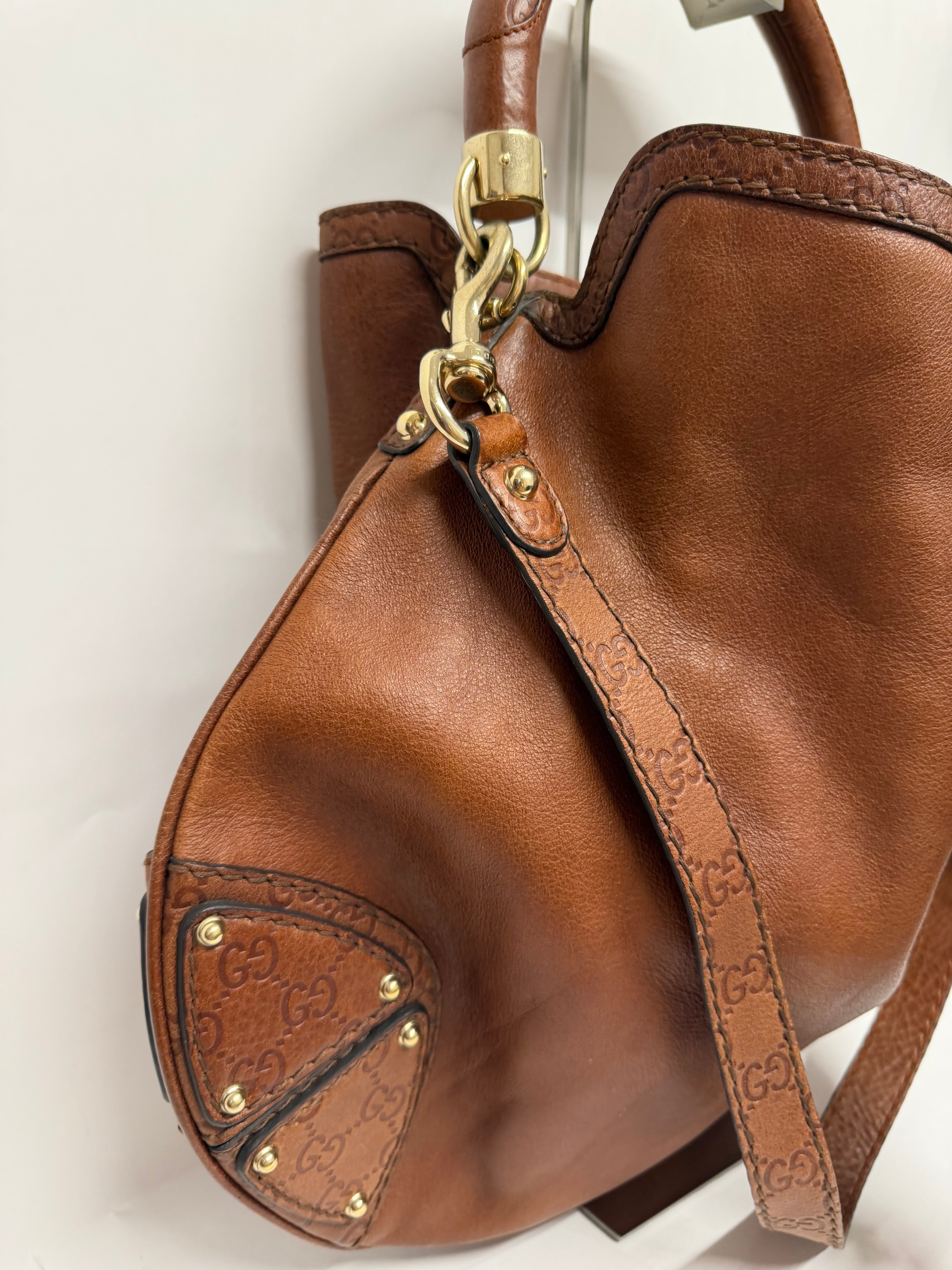 Gucci Indy Satchel Guccissima con Bambú XL