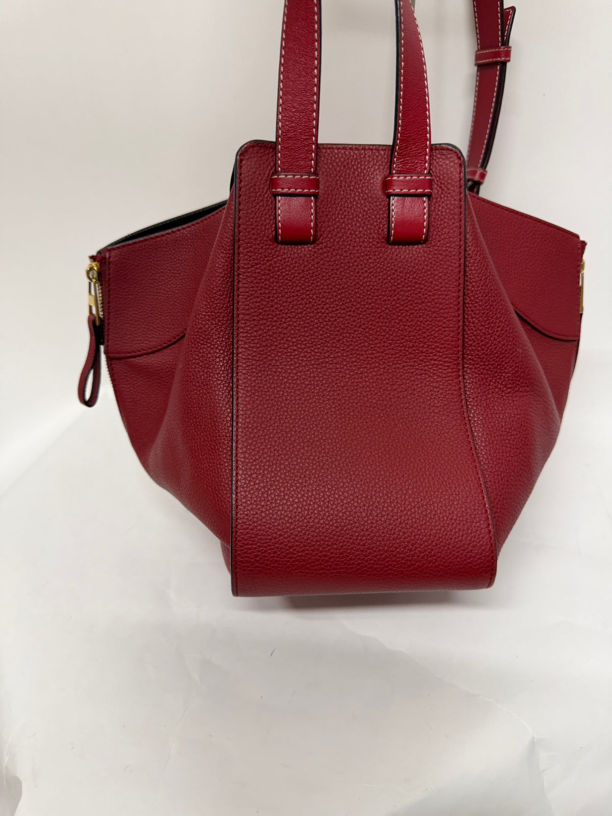 Loewe Hammock Pequeño Piel Granulada Rojo Burdeos