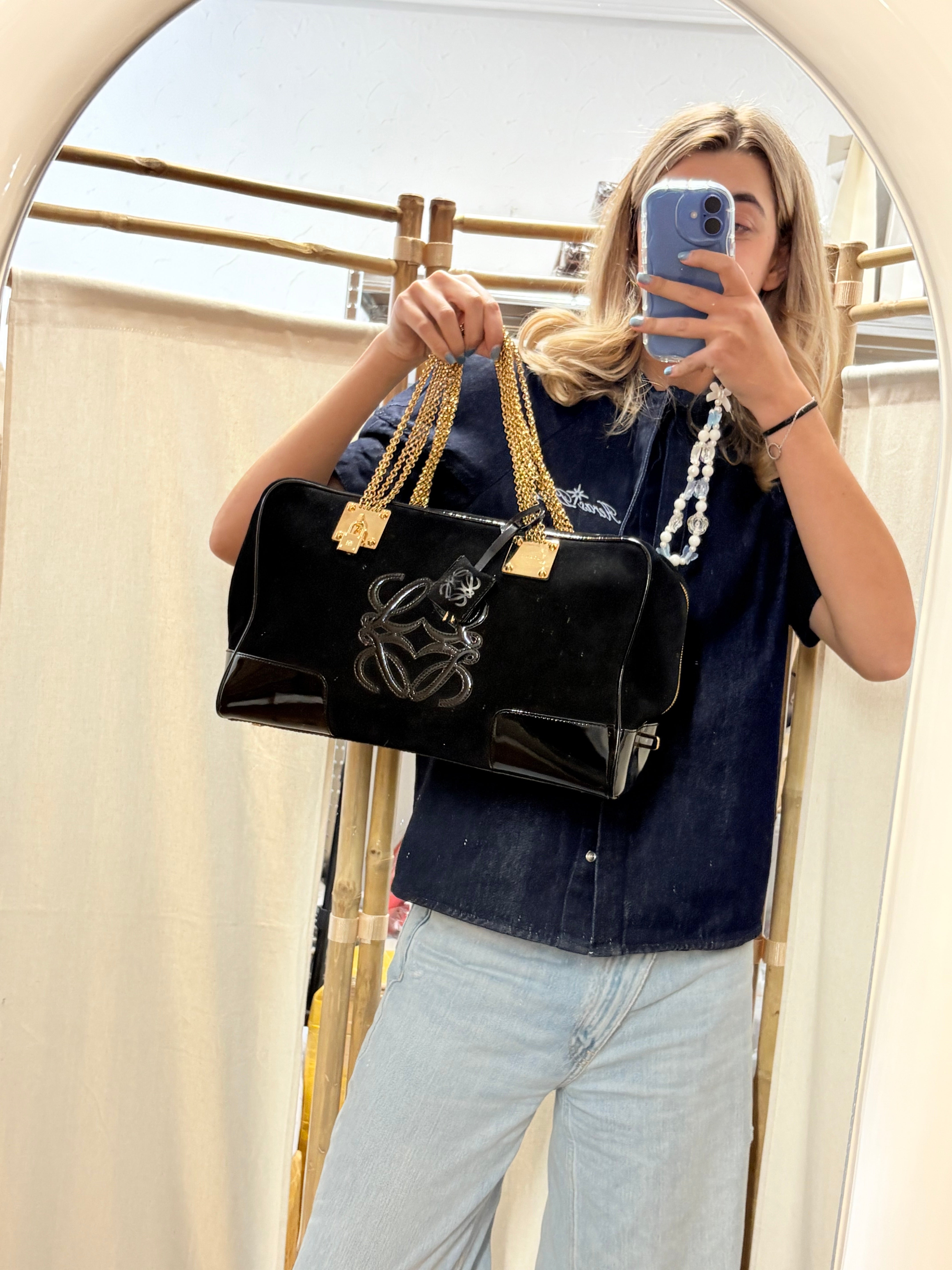 Loewe Amazona 36 Joya Ante y Charol Negro – Edición Especial Vintage