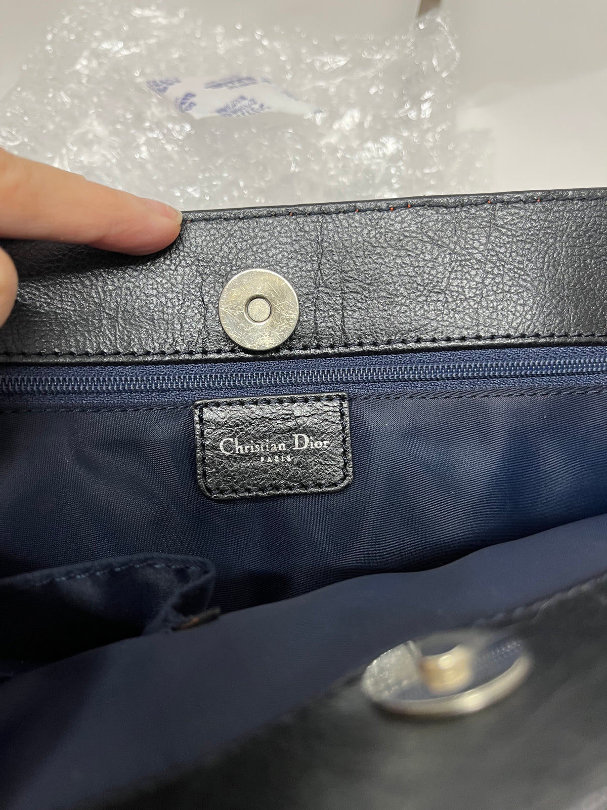 Christian Dior Flight Denim Diorissimo Gris Oscuro y Naranja