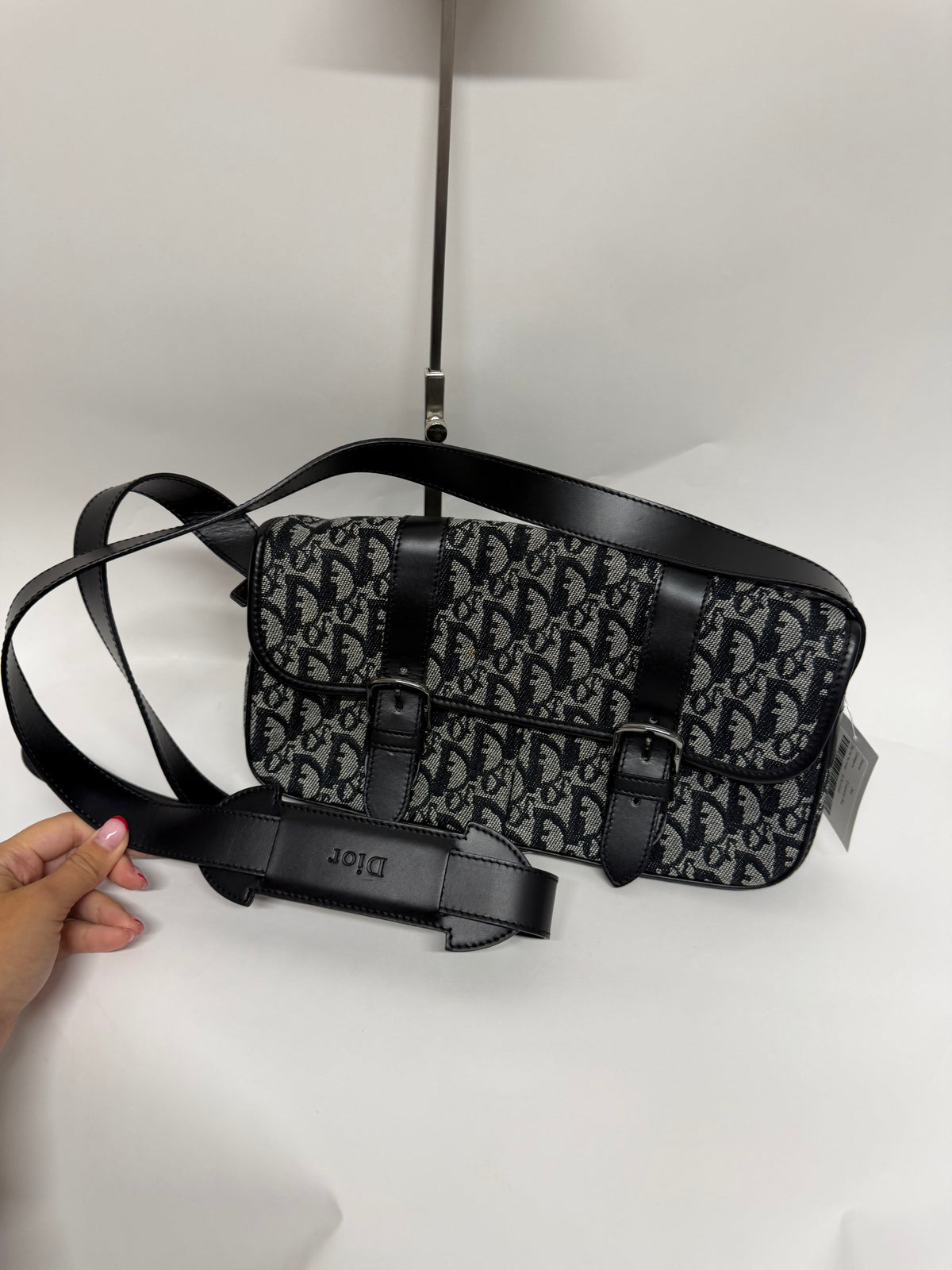 Christian Dior Diorissimo Trotter Bandolera Lona Oblique Negra