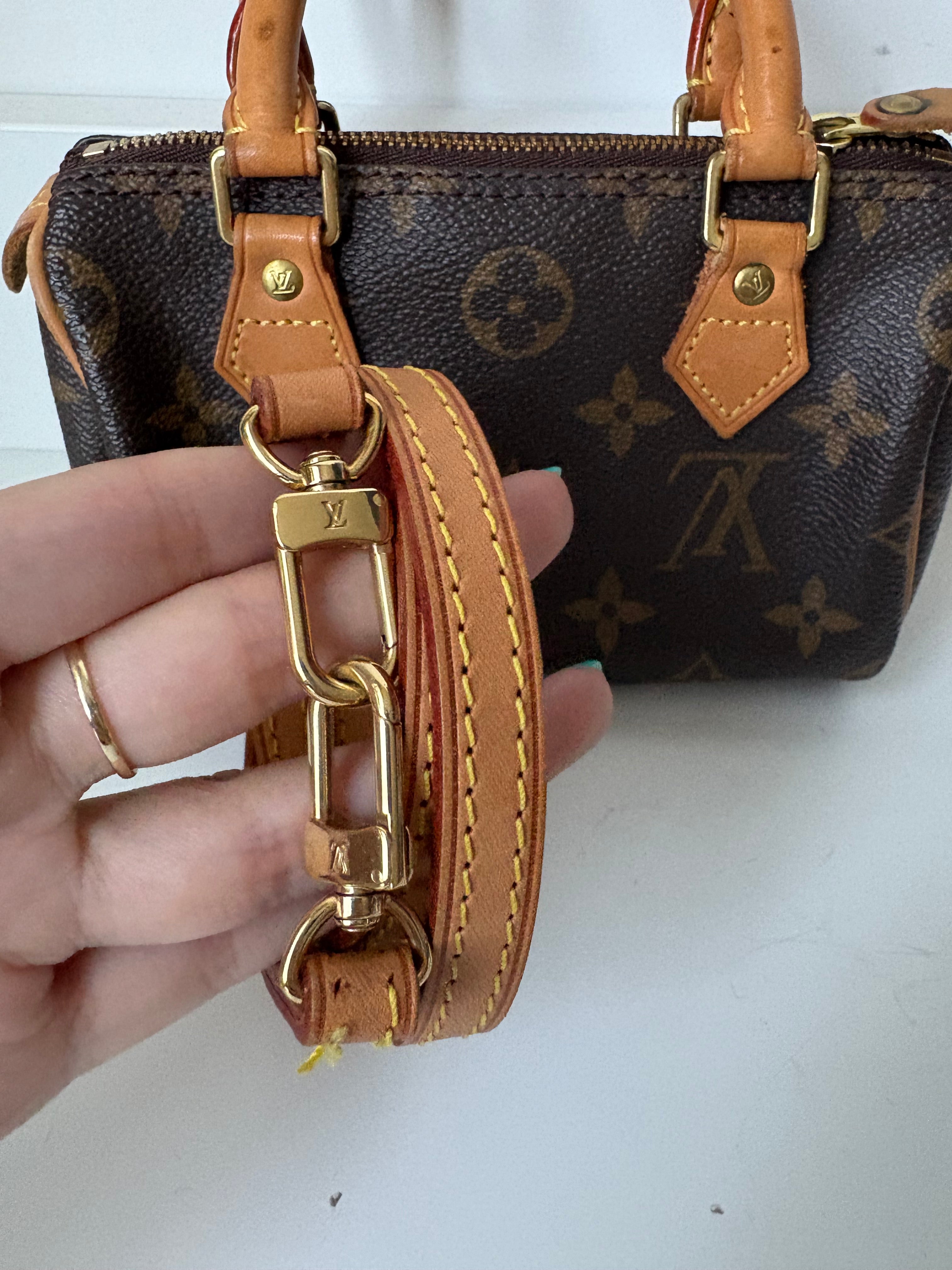 Louis Vuitton Nano Speedy Canvas monogram con correa
