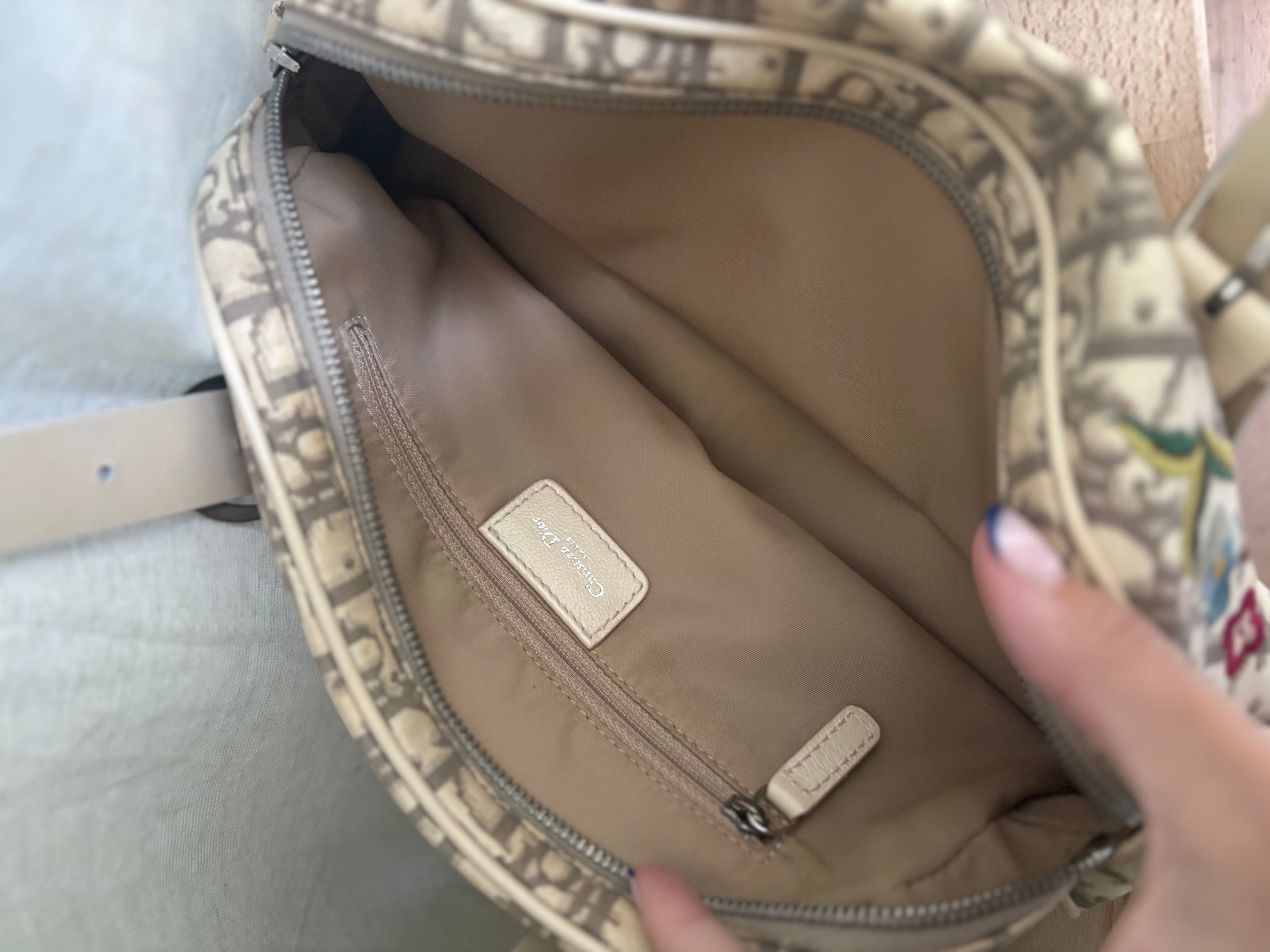 Bolso Dior Trotter Floral Canvas Beige