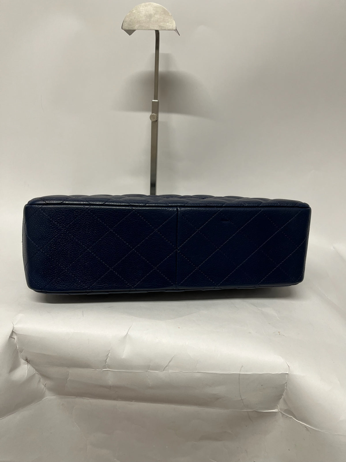 Chanel Classic Double Flap Jumbo Caviar Azul - serie 15