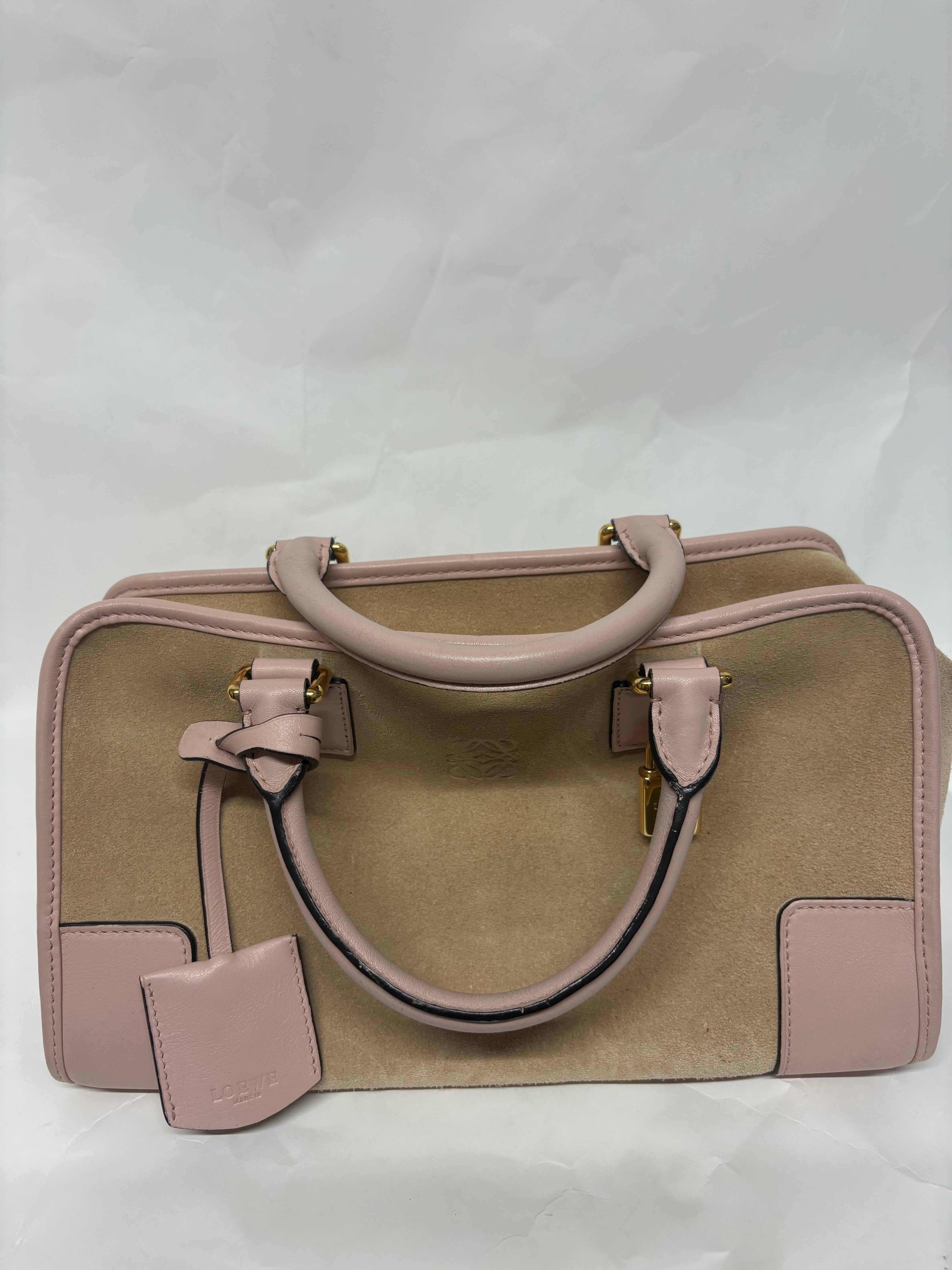Loewe amazona 30 ante beige y rosa claro