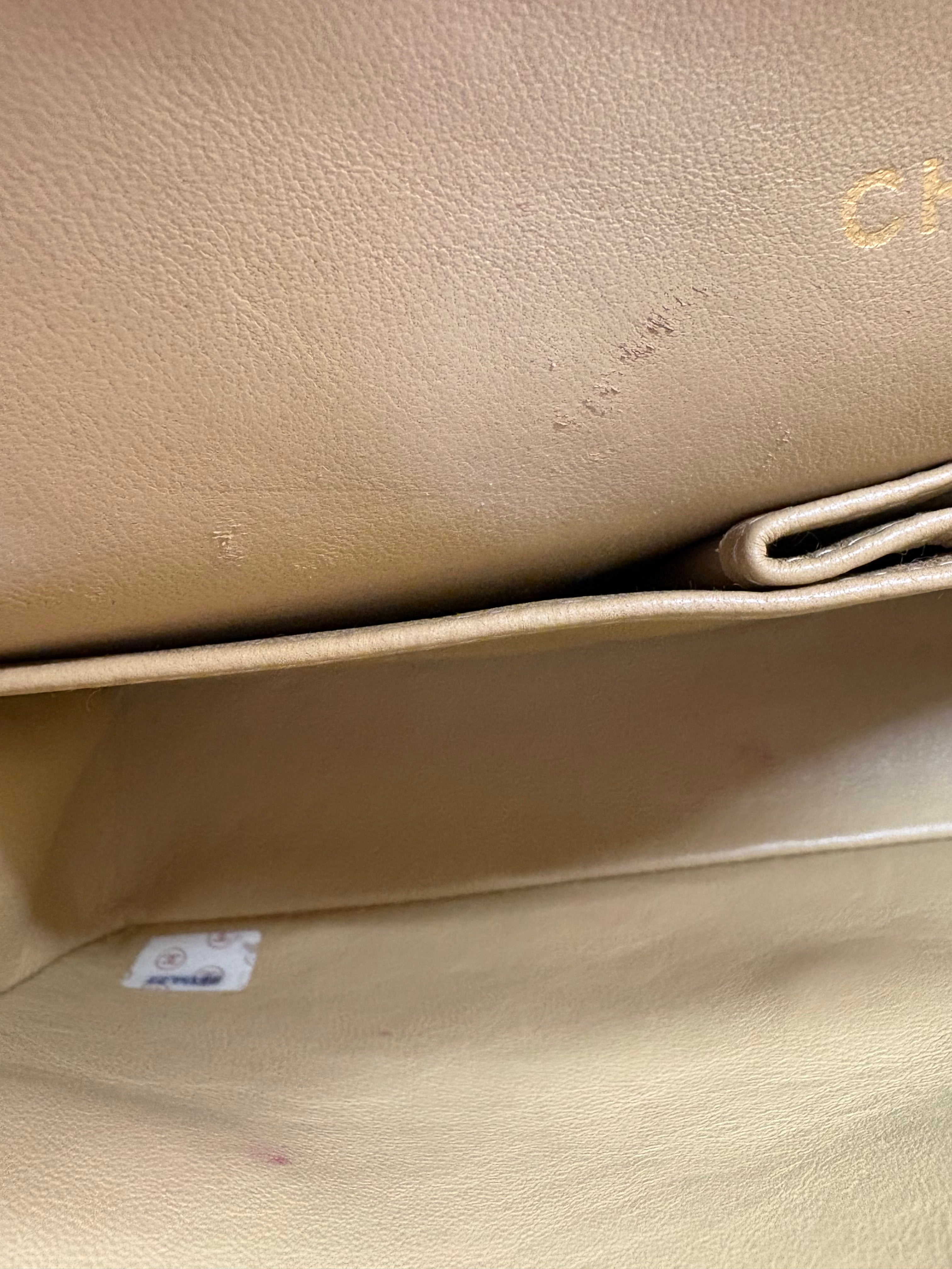 CHANEL Timeless 25 Double Flap Beige Lambskin – Serie 2 (1991-1994)