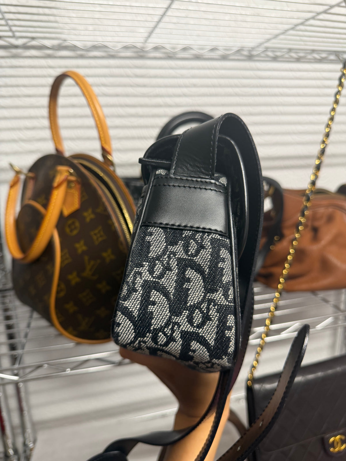 Christian Dior Diorissimo Trotter Bandolera Lona Oblique Negra