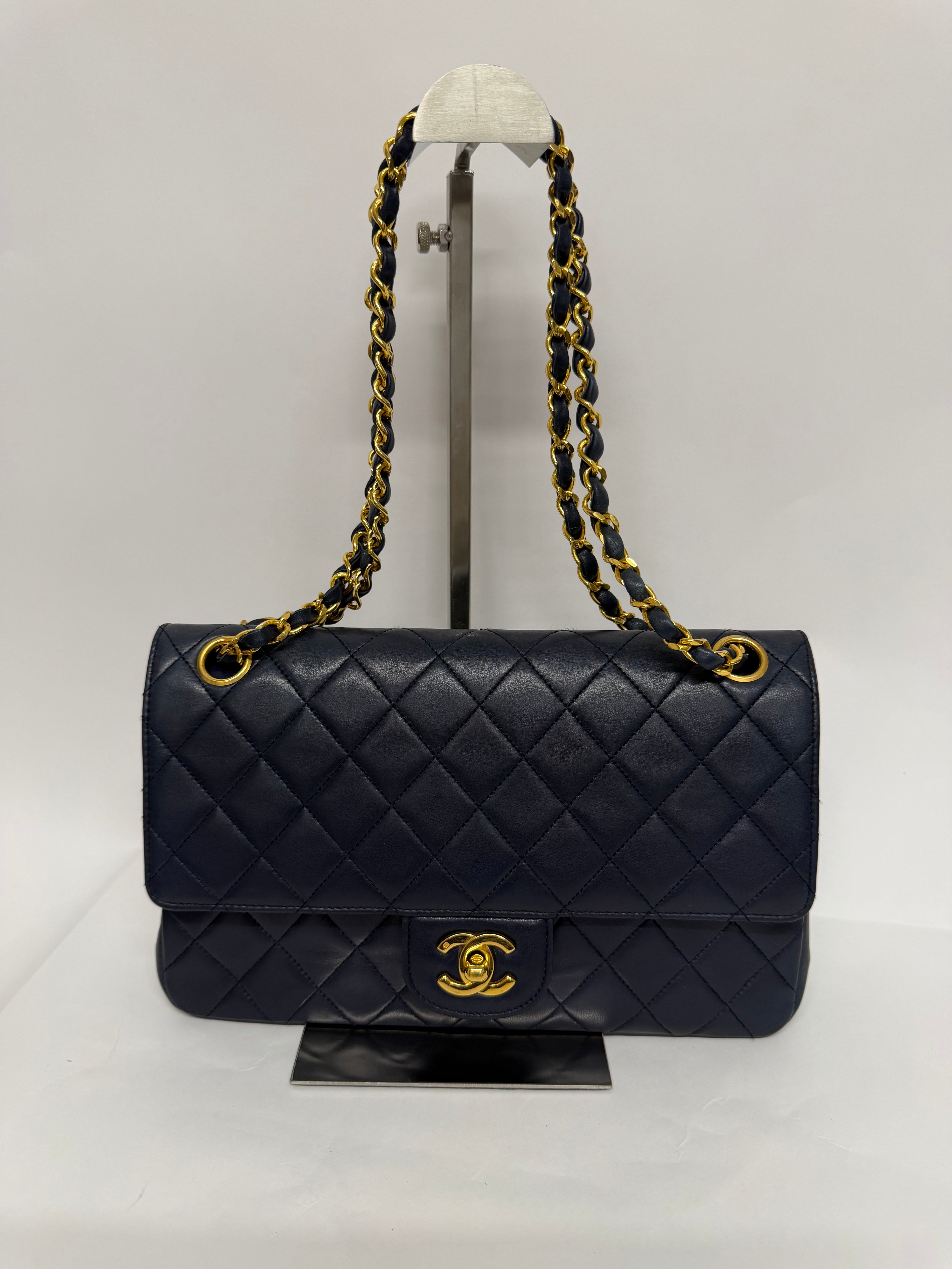 Chanel Timeless 25 Doble Solapa Navy Serie 0