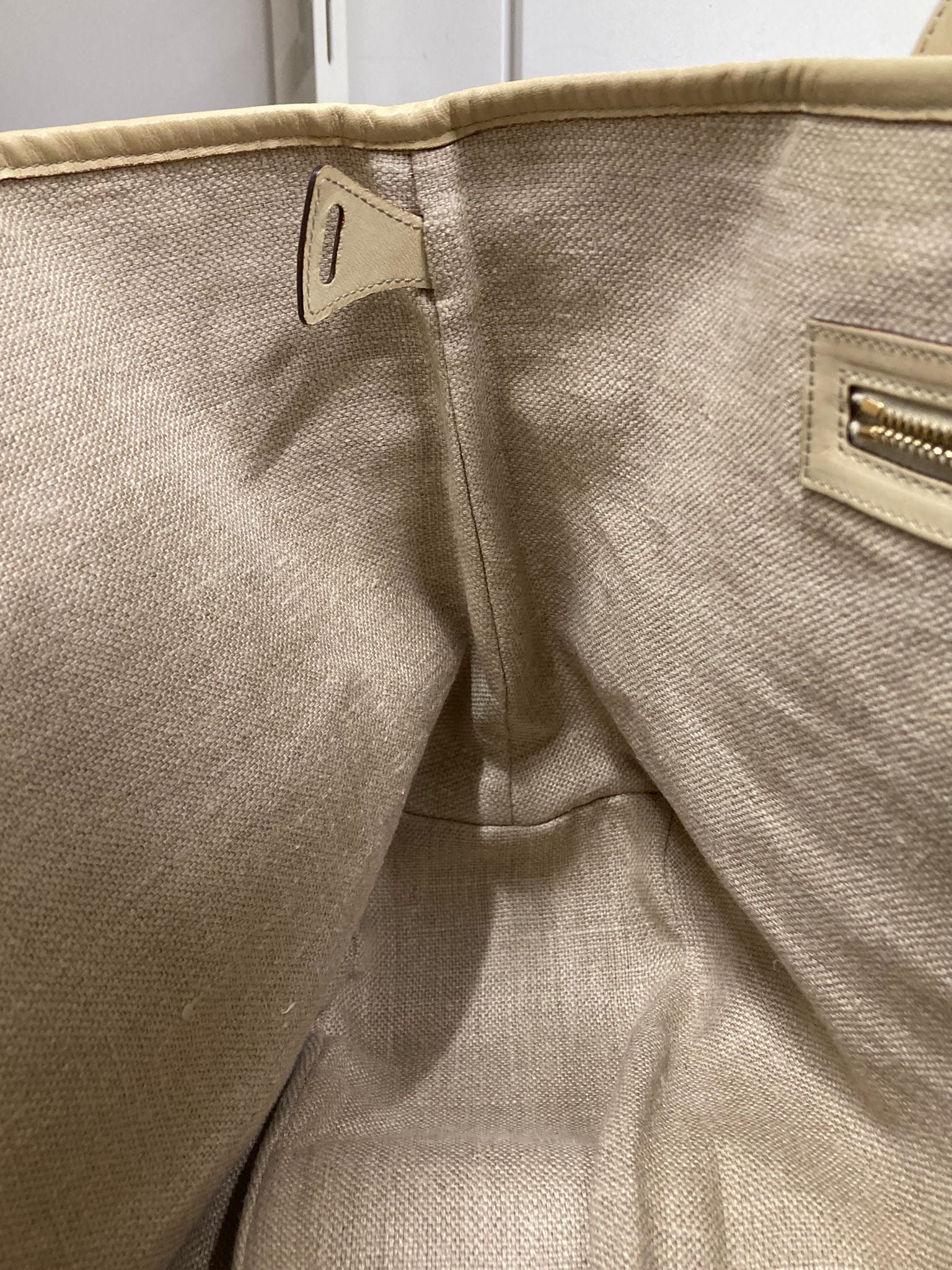 Gucci Horsebit Tote Bag en rafia y piel beige trenzada