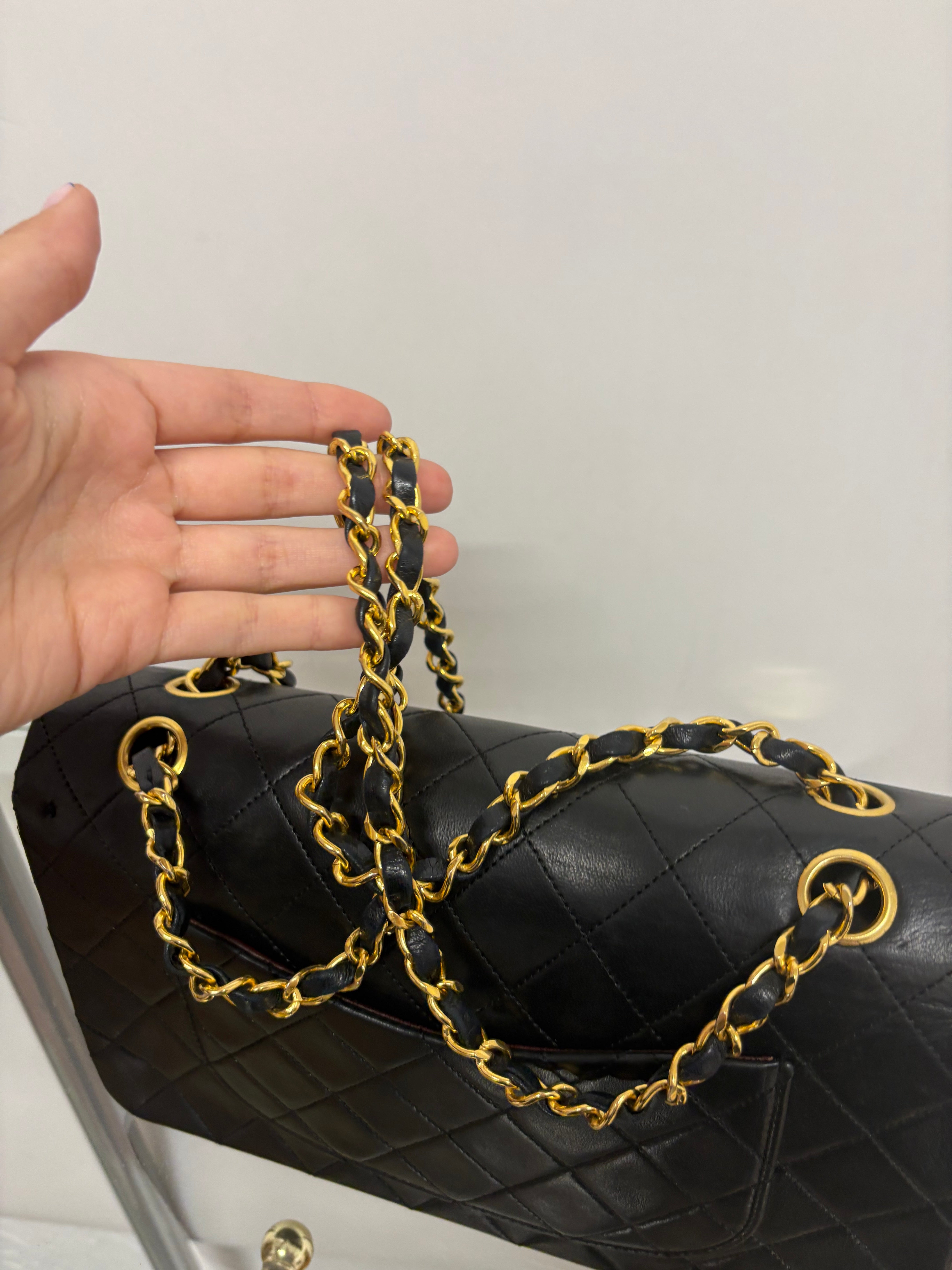 Chanel timeless 25 doble flap Matelassé Lambskin Negro · Serie 1