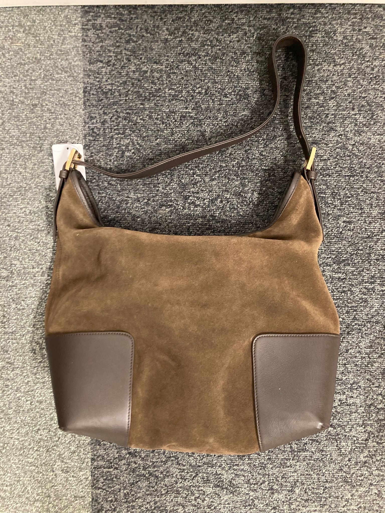 Loewe Bolso al Hombro en Ante Marrón Chocolate y Piel Lisa