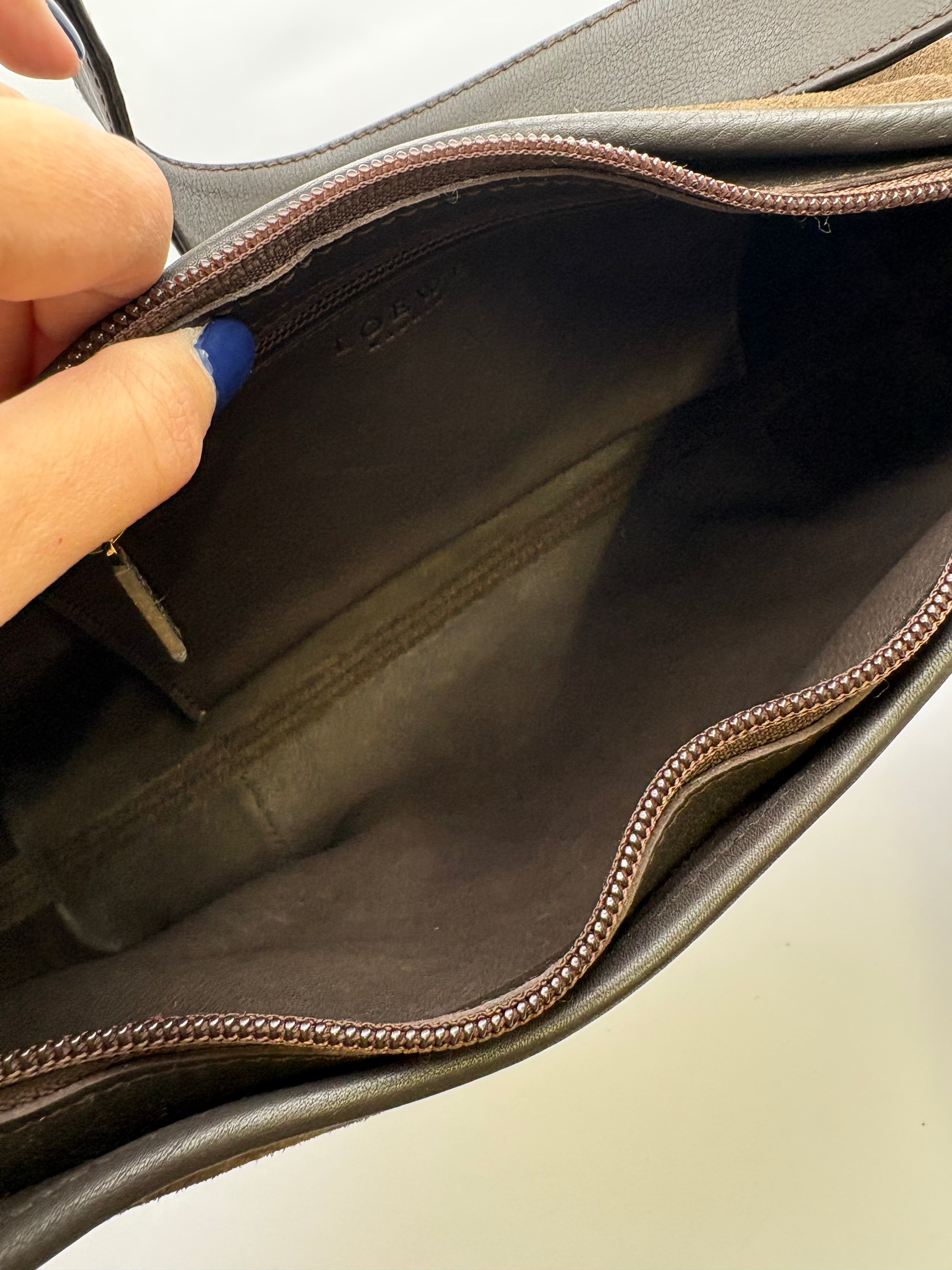Loewe hobo bag ante y piel marrón oscuro