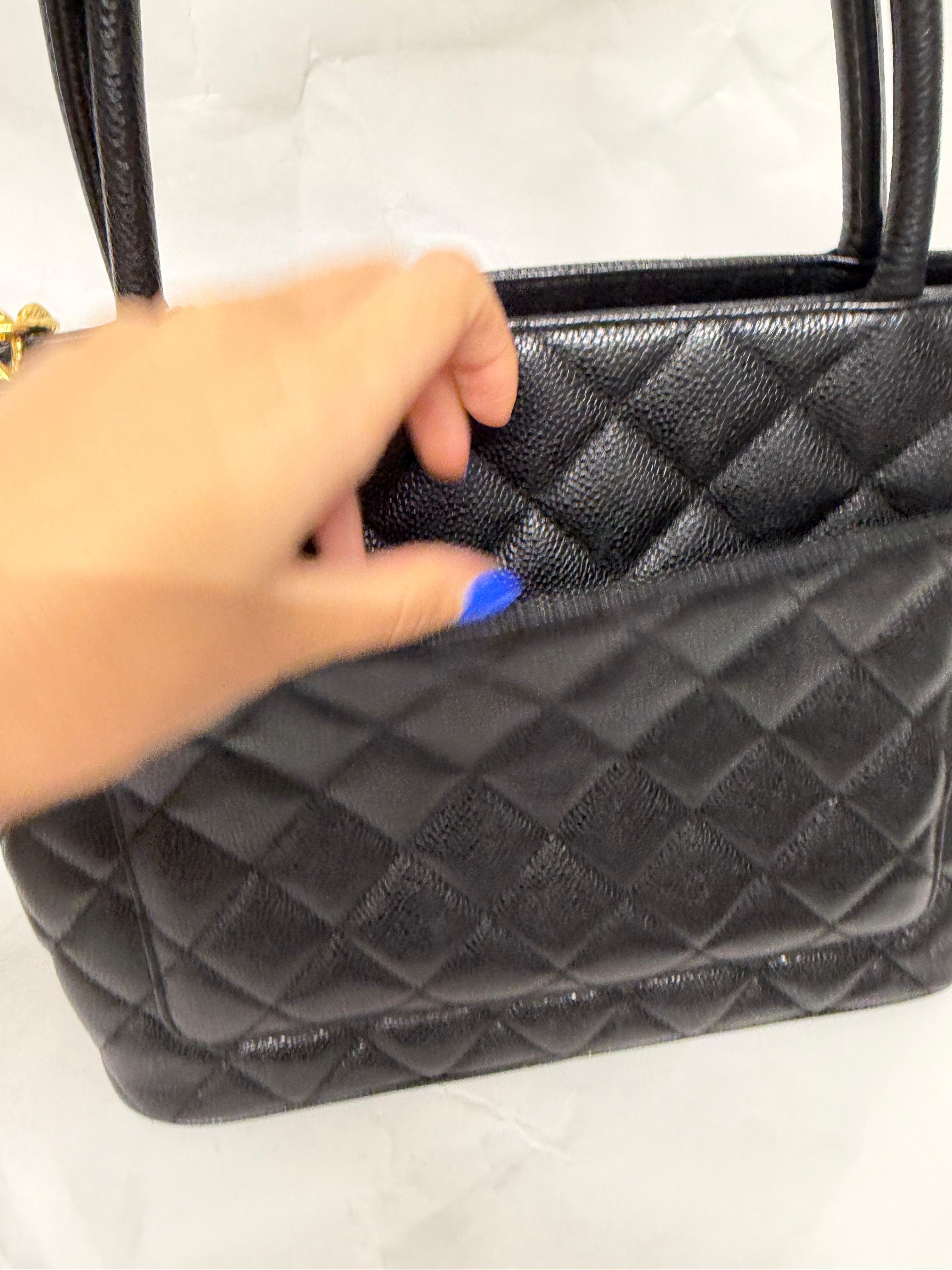Chanel Medallion Tote | Caviar Black Gold