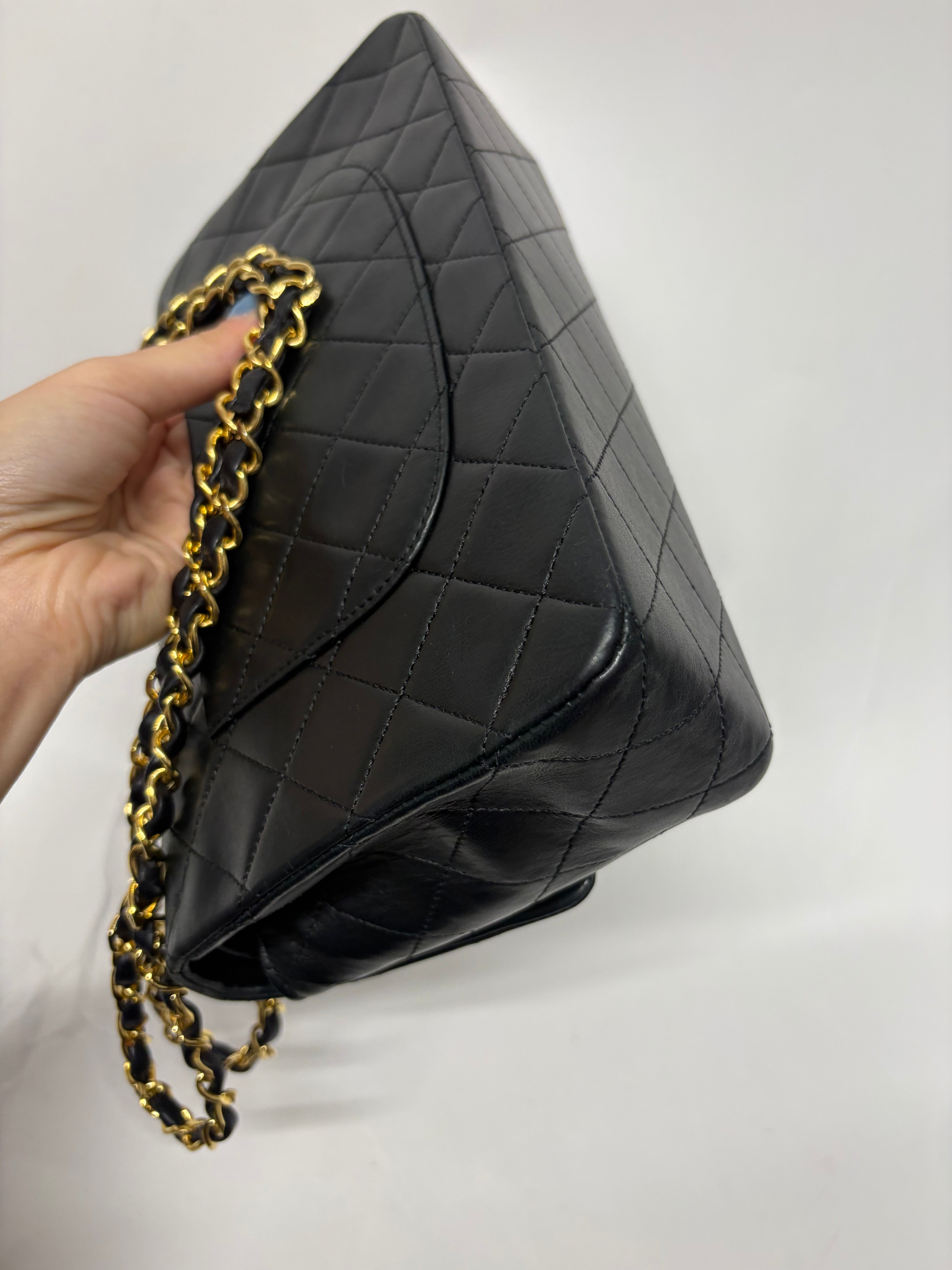 Chanel Timeless Double Flap 25 Lambskin negro serie 0