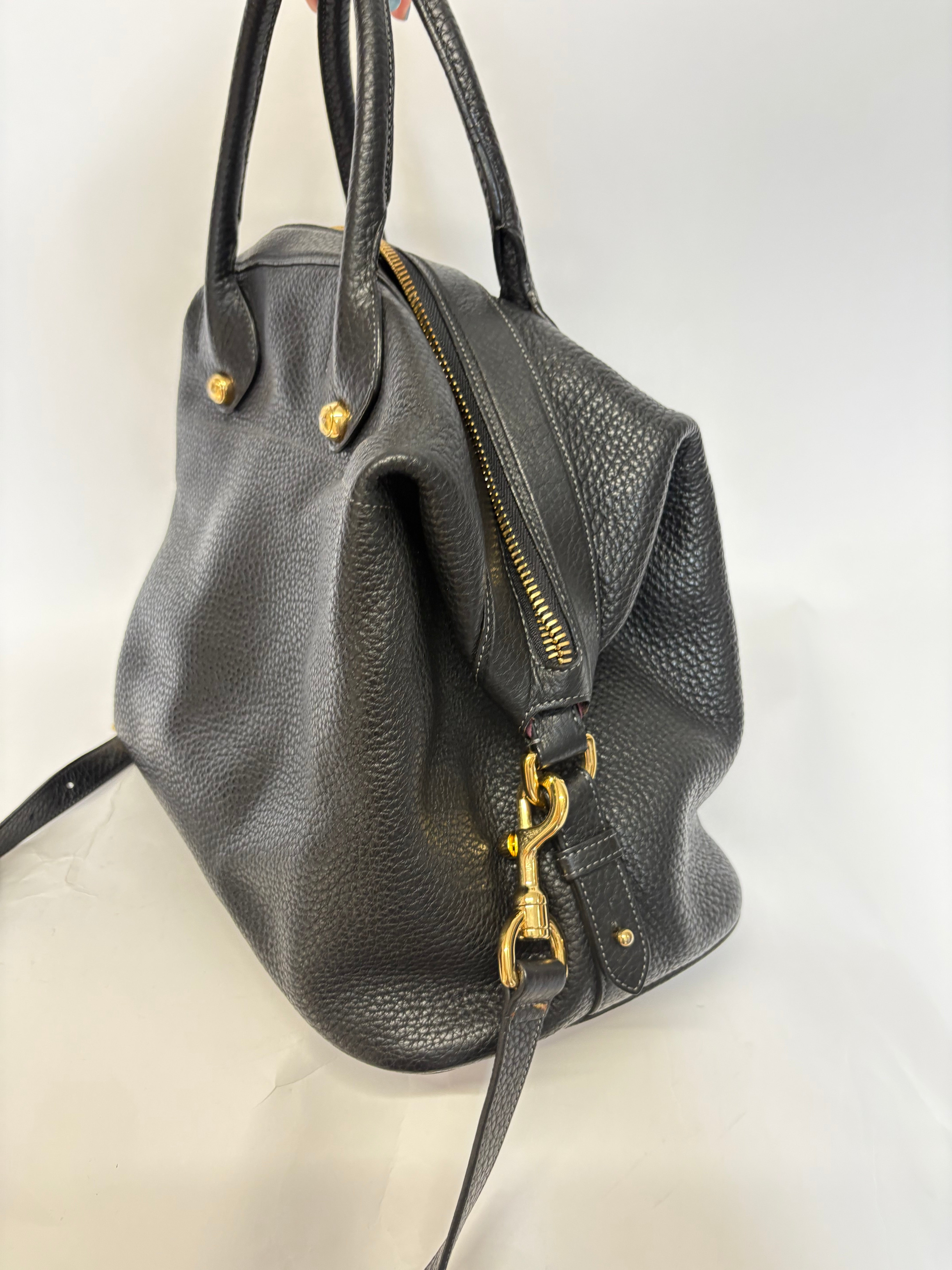LOEWE Boston Bag Ostrich Pocket Edition Medium Black