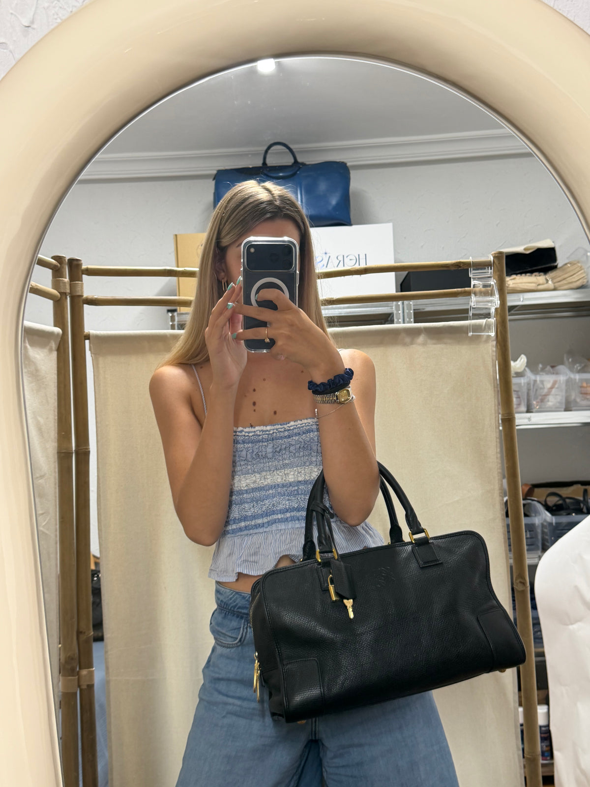 Loewe Amazona Negra Herrajes Dorados
