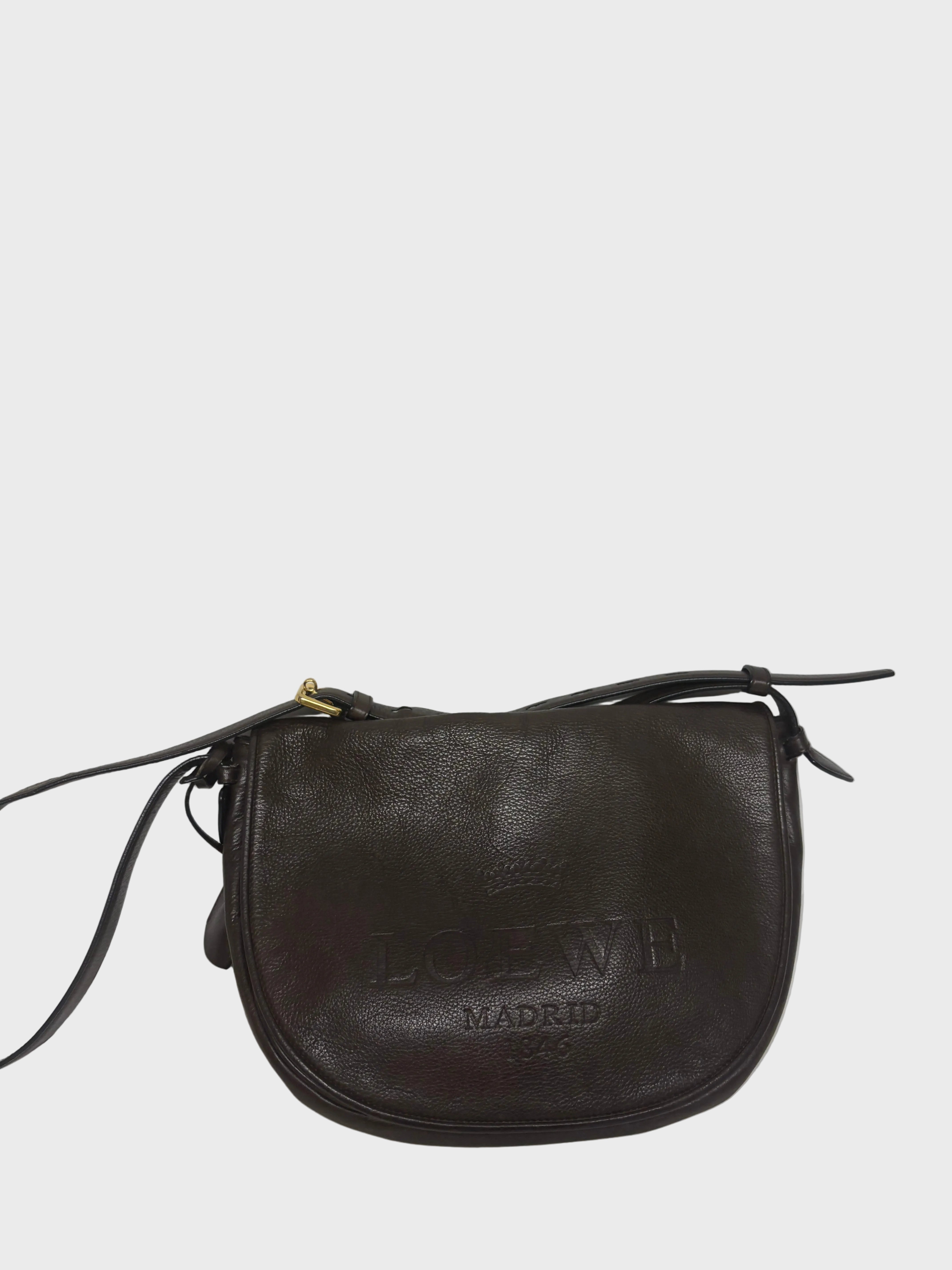 Loewe heritage bandolera marrón chocolate