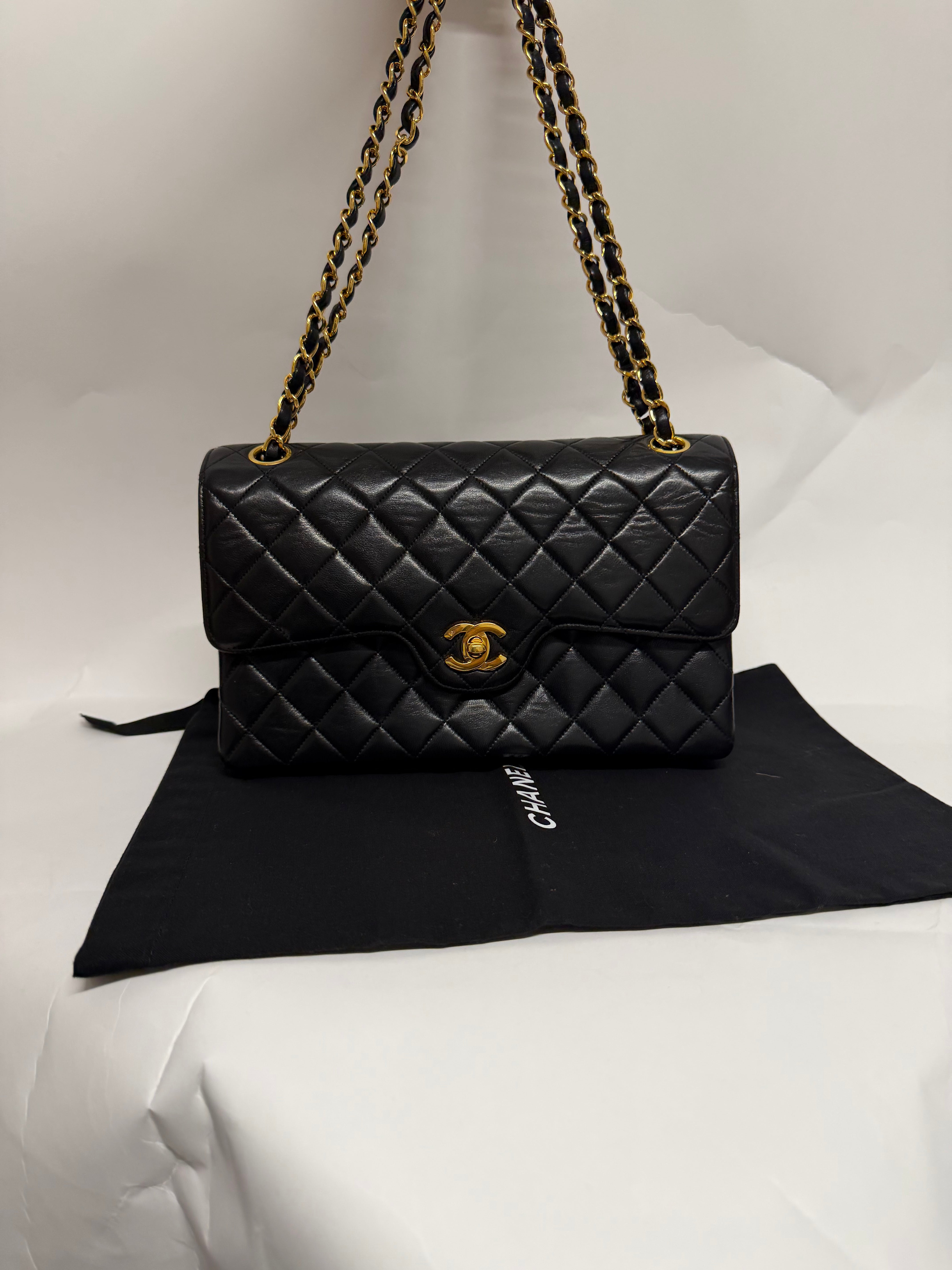 Chanel Timeless 25 Lambskin Negro Double Flap · Serie 2