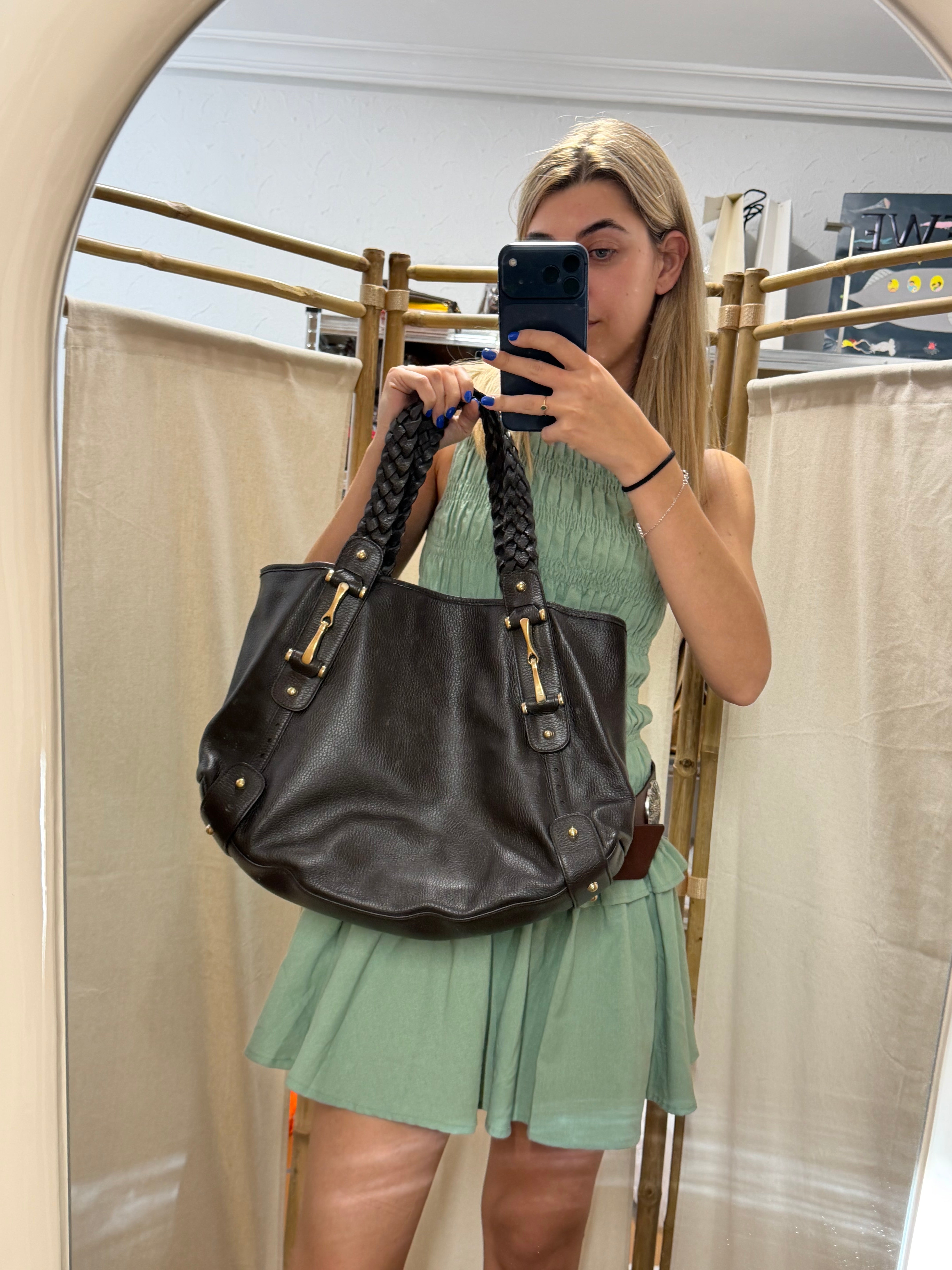 Gucci Pelham Guccissima Marrón Oscuro Piel