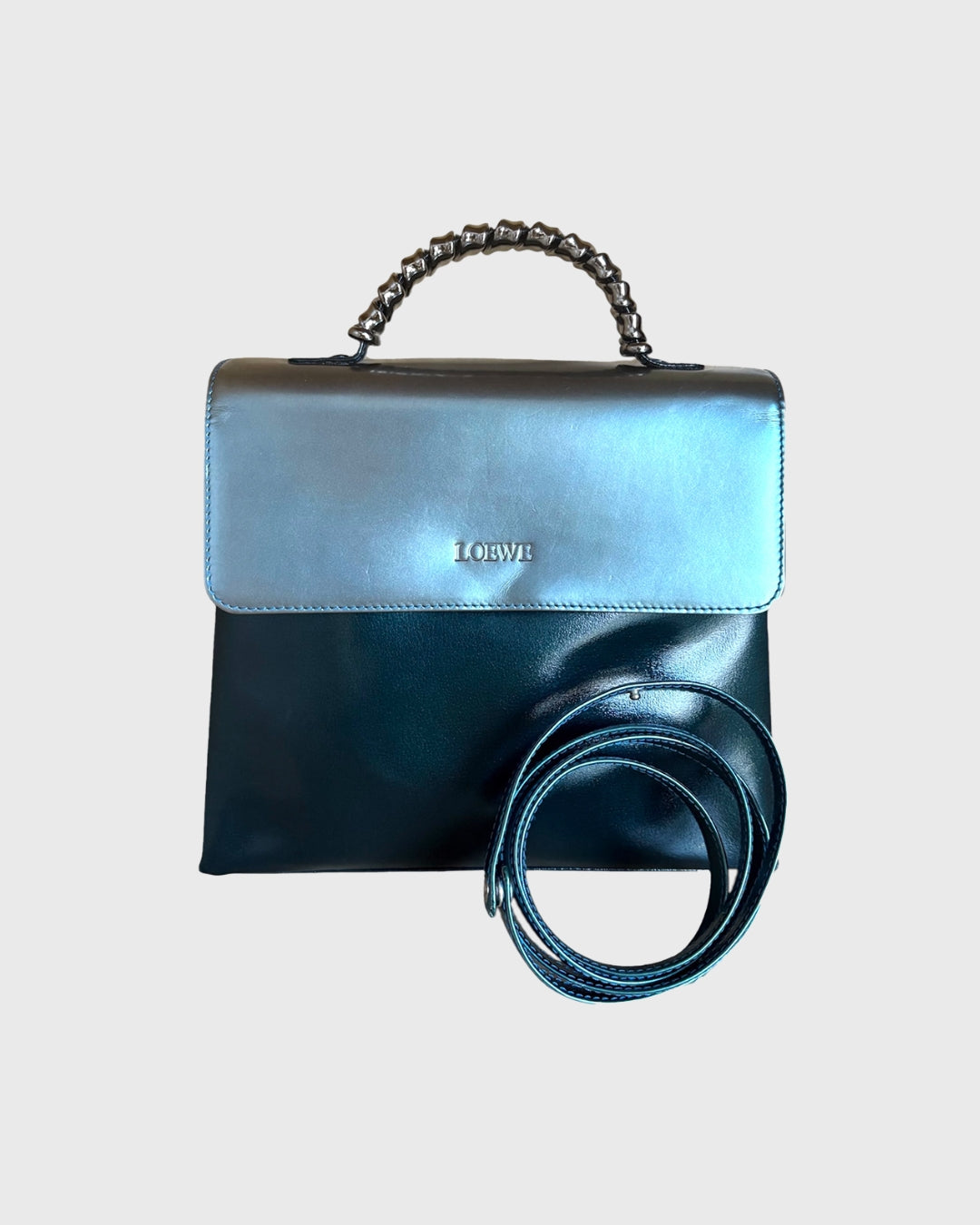 Bolso Loewe Velazquez Twist azuloscuro/plateado