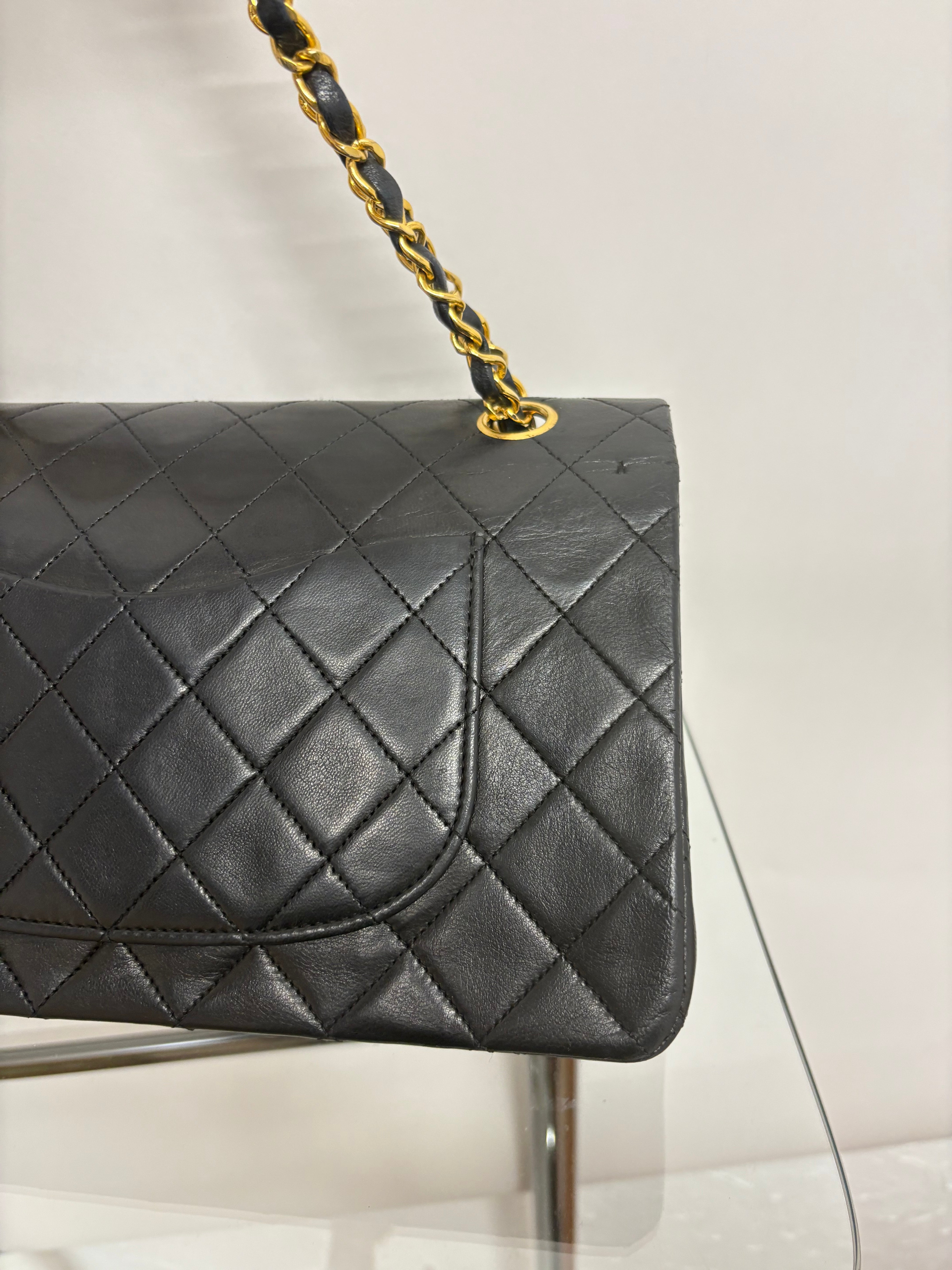 Chanel timeless 25 doble flap Matelassé Lambskin Negro · Serie 1