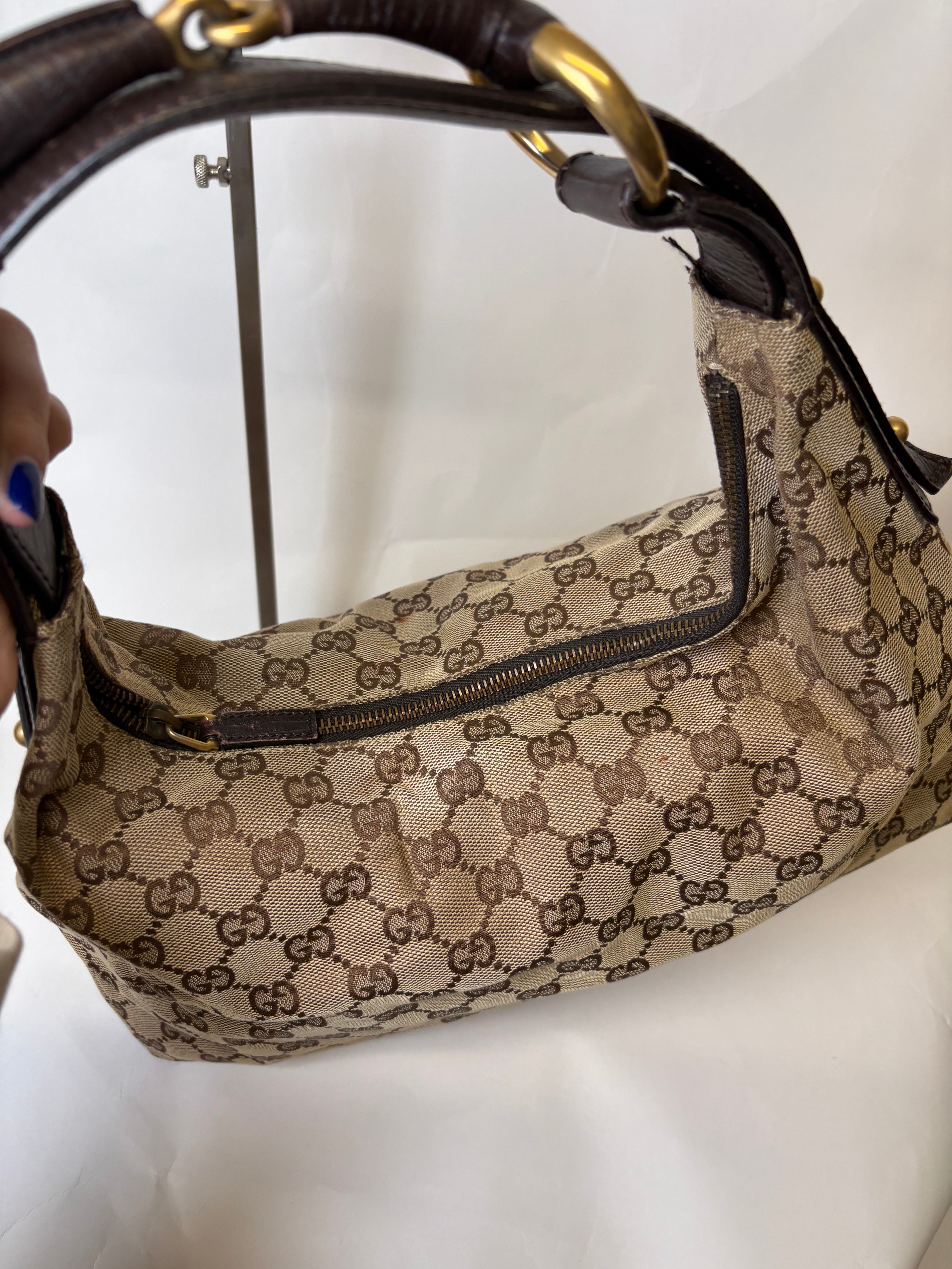 Gucci Horsebit Hobo GG Canvas Marrón