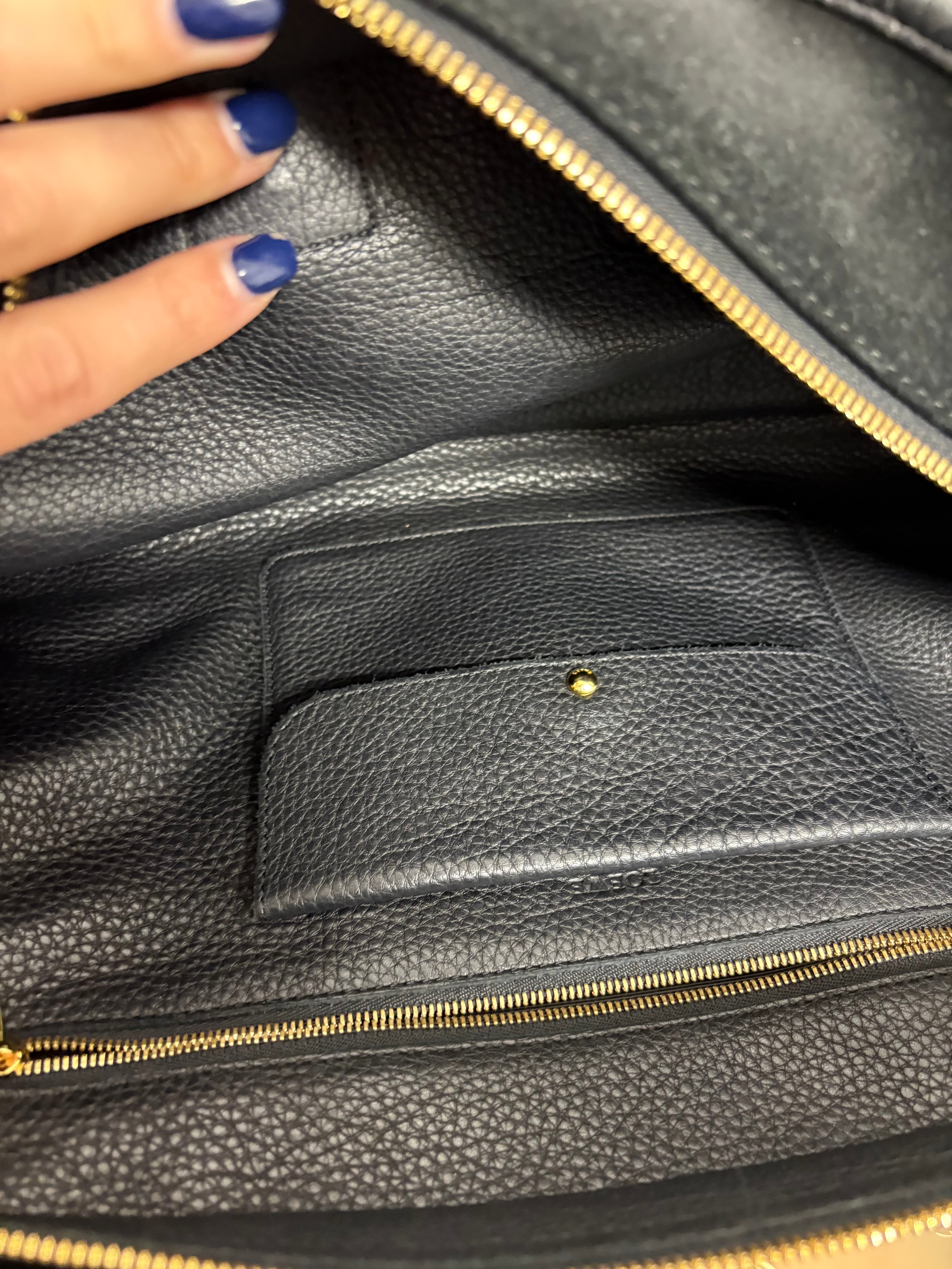 Loewe amazona 35 negro piel ante y piel lisa