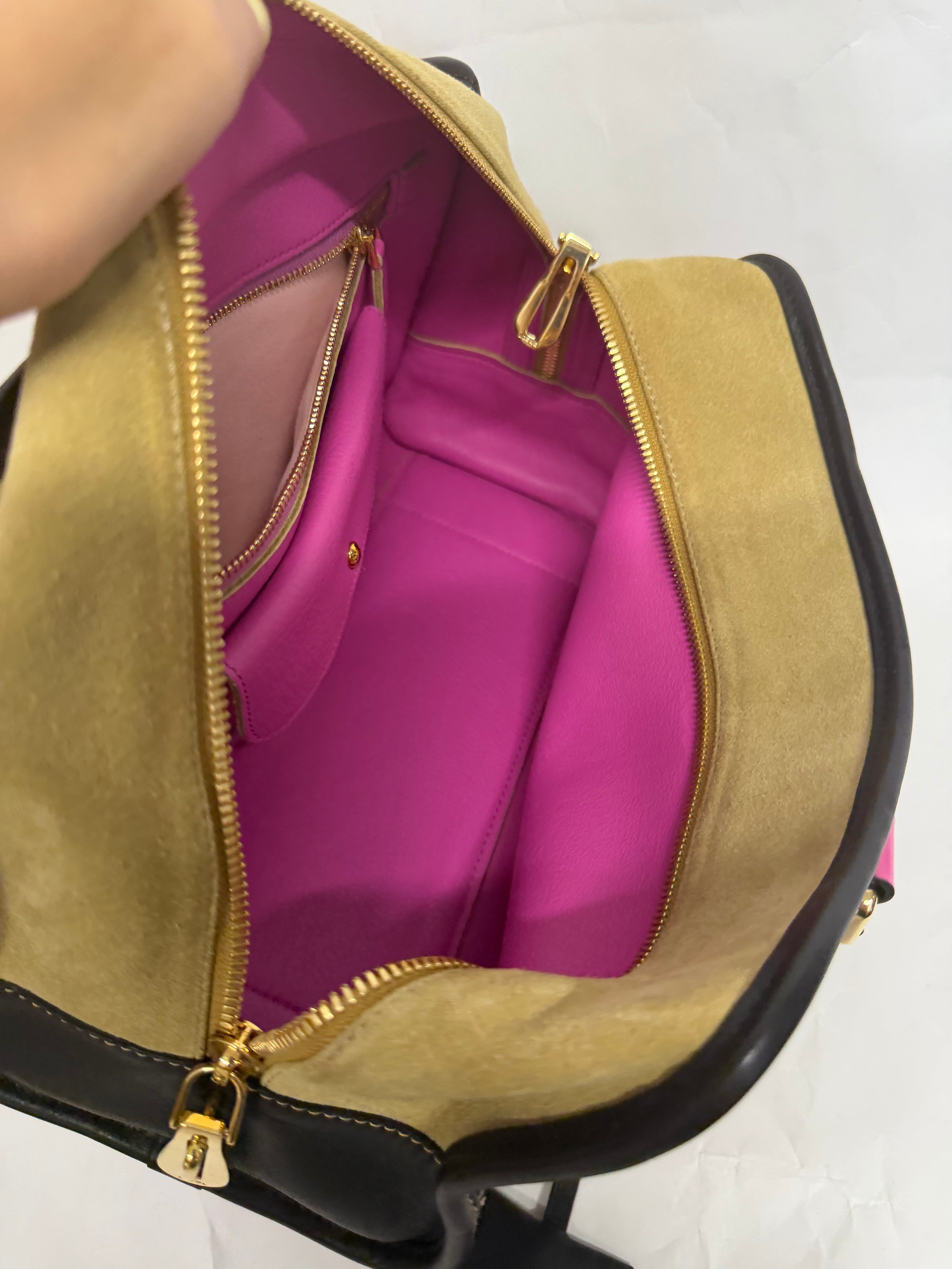 Loewe Amazona 28 Ante Oro Rosa Edición Especial asas rosas