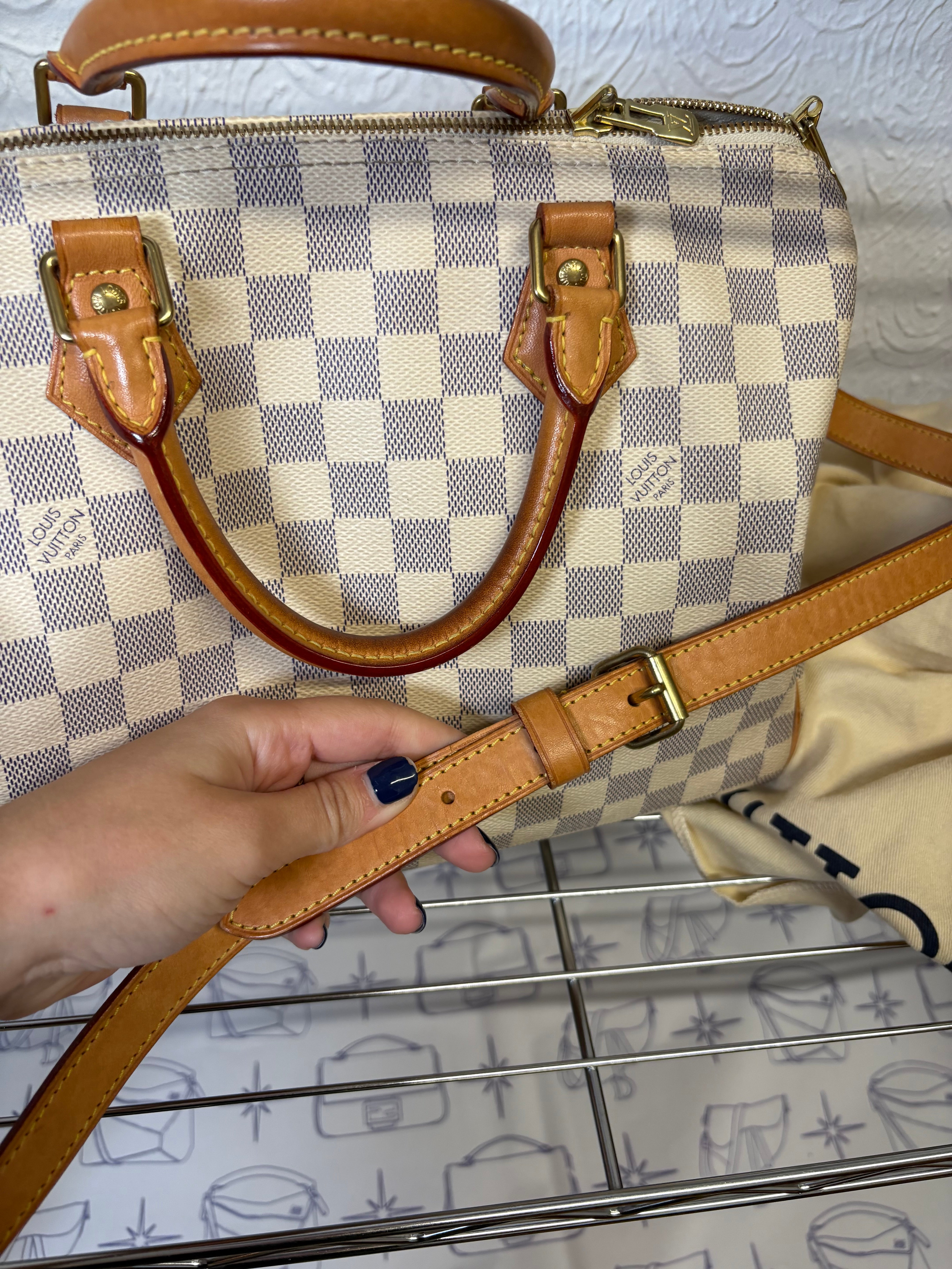 Louis Vuitton Speedy Bandoulière 30 Damier Azur