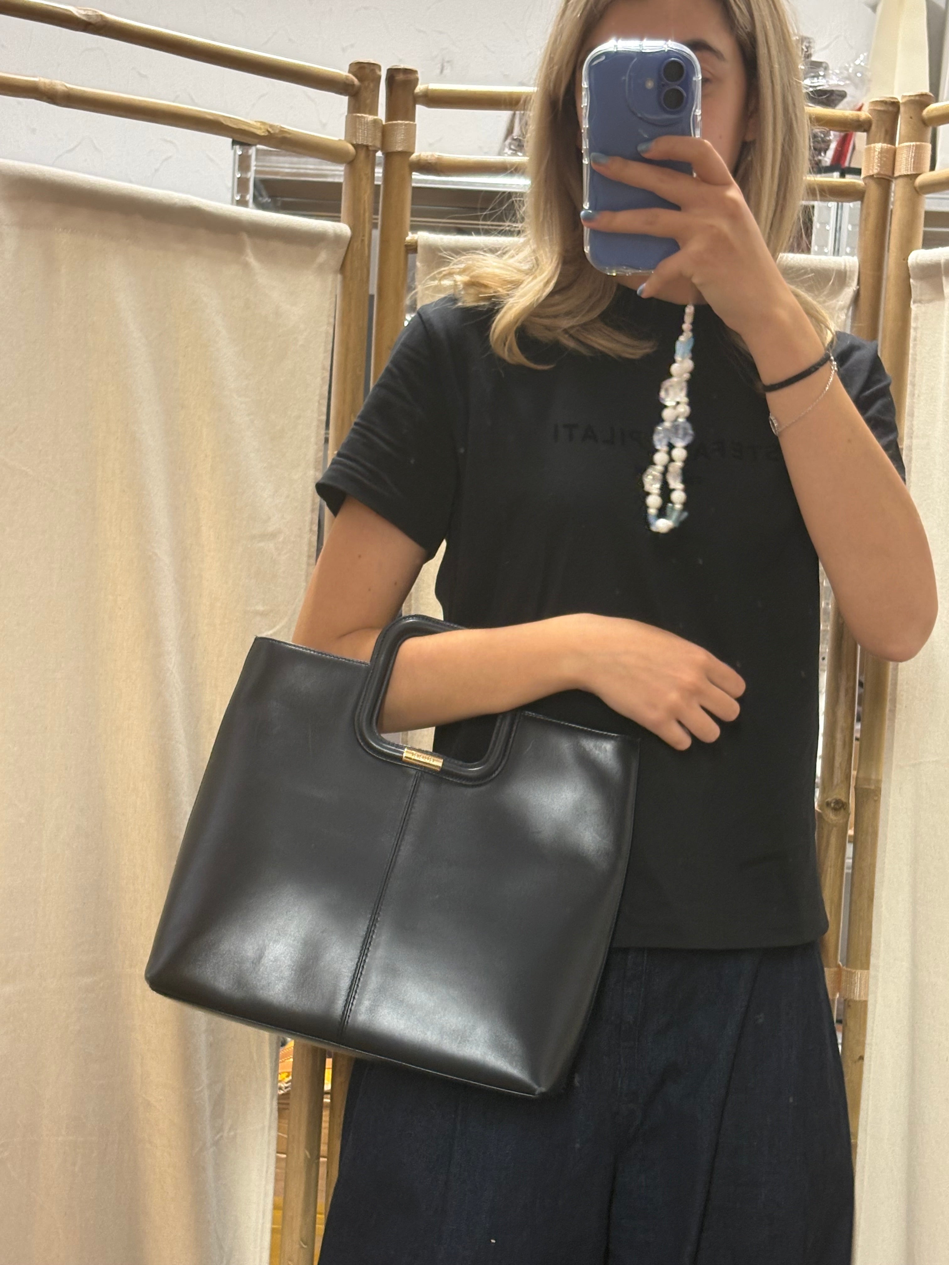 Gucci vintage bolso de mano piel cepillada negra
